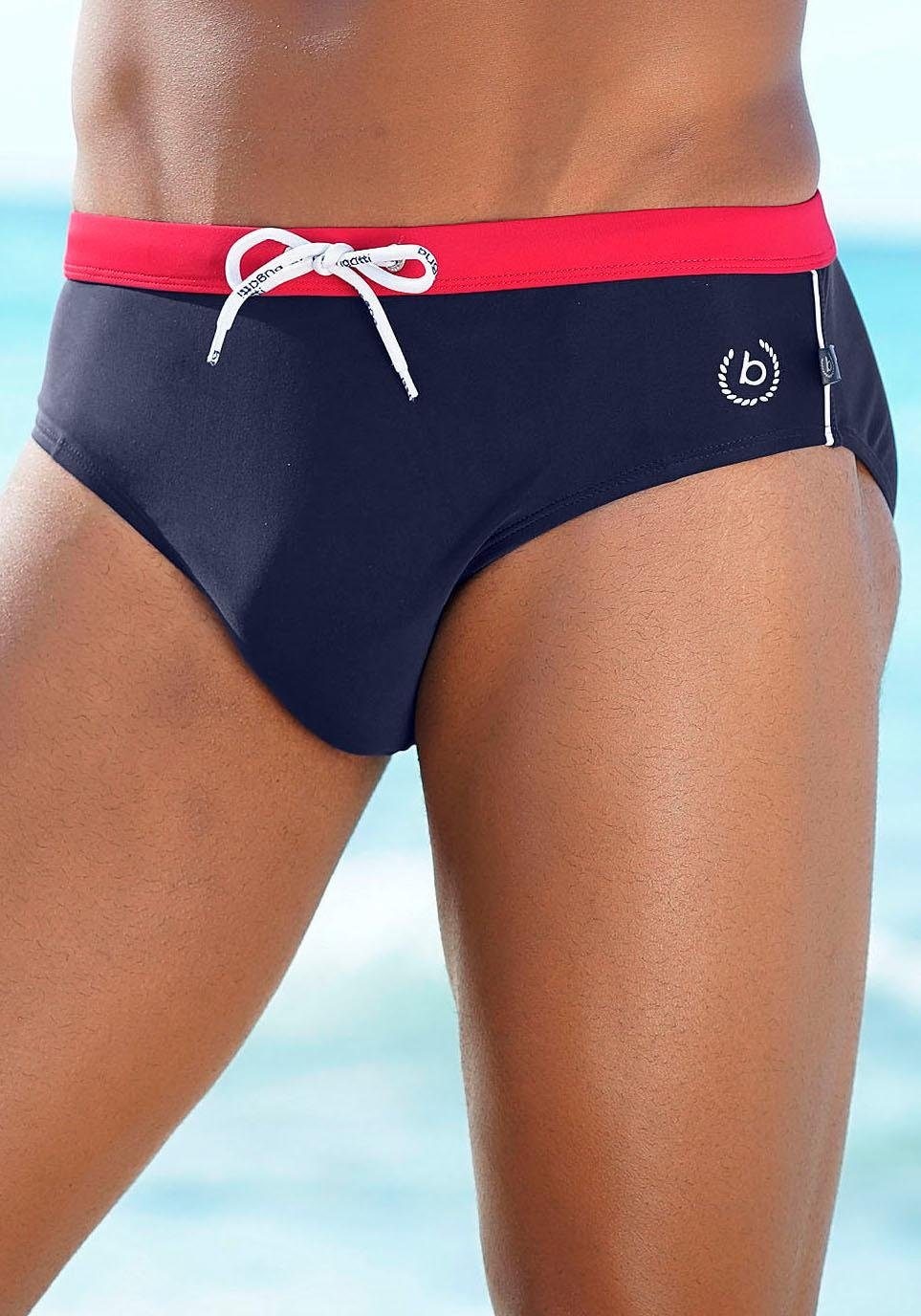 3. Bild von bugatti Badeslip, mit kontrastfarbenen Details