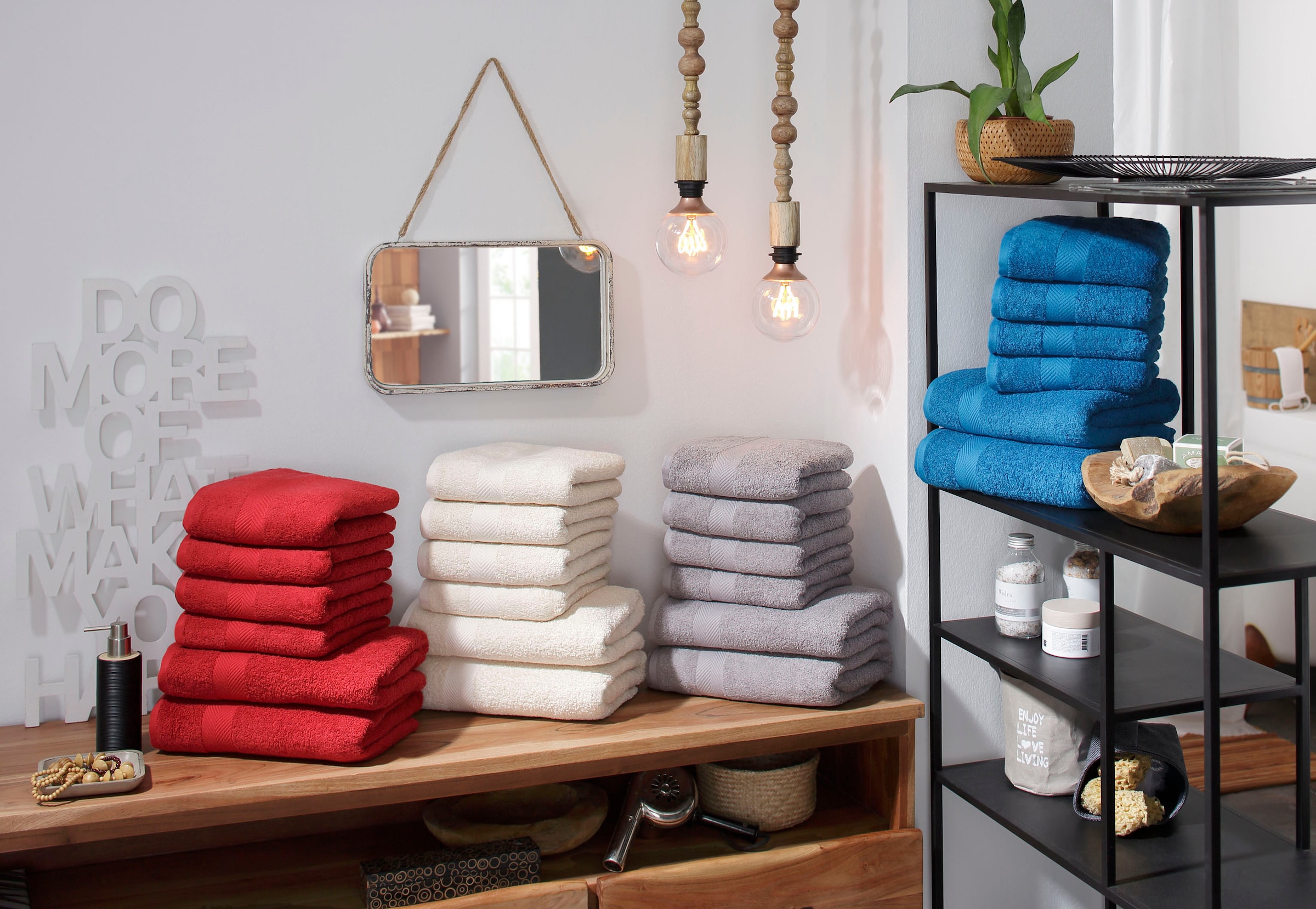 my home Handtücher »Eva, 4 Handtücher 50x100«, (4 St., 4er Set Handtücher 50 x 100 cm), Premium-Qualität 550g/m², flauschig, Handtuchset aus 100 % Baumwolle