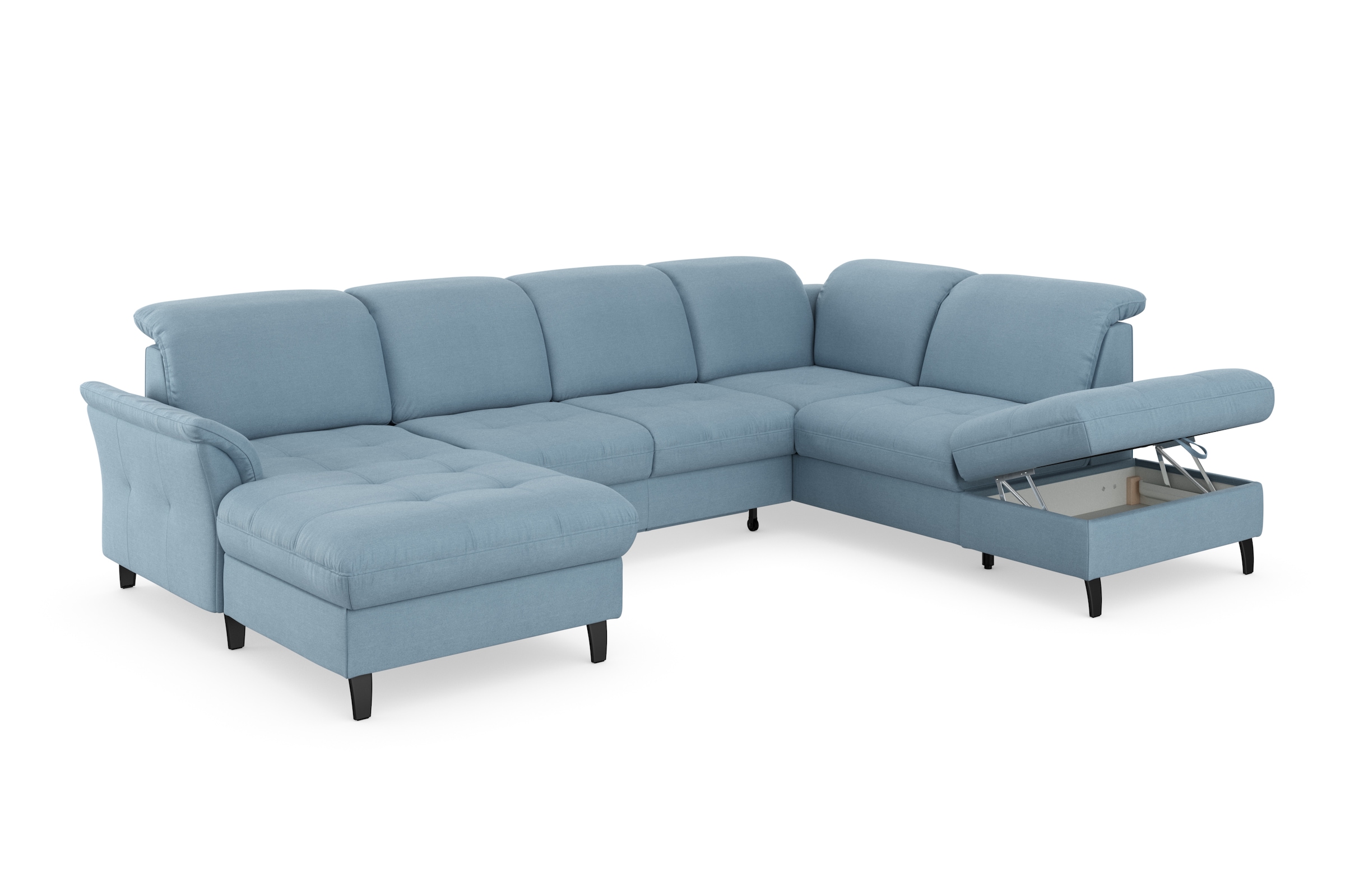 sit&more Wohnlandschaft »Maggiore U-Form«, wahlweise mit Kopfteilverstellung, Bettfunktion und Stauraum