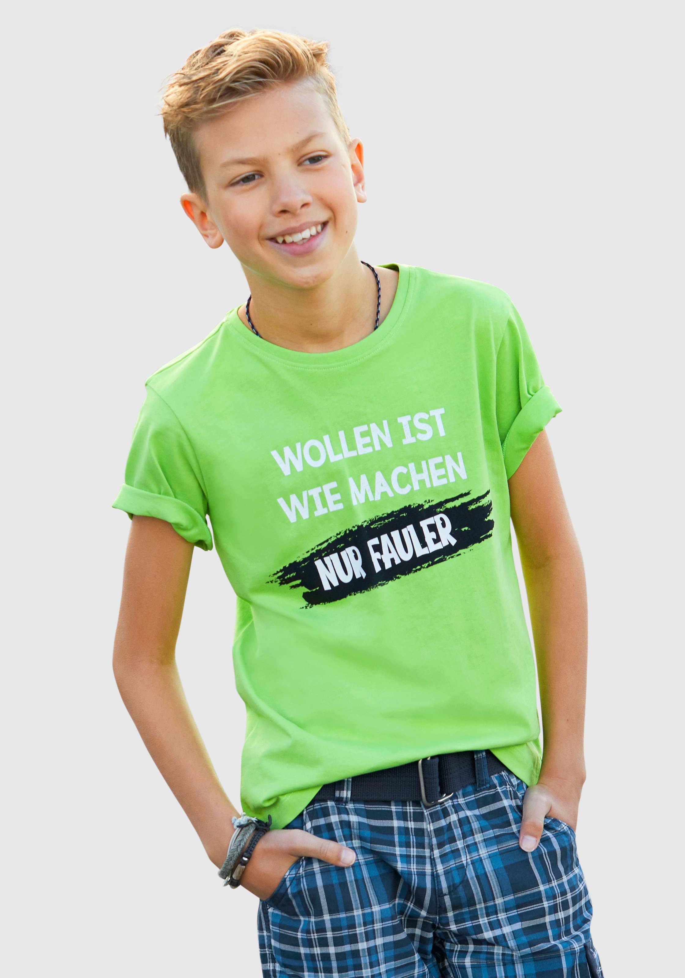 KIDSWORLD T-Shirt »WOLLEN MACHEN....«, kaufen Online-Shop im Spruch WIE IST