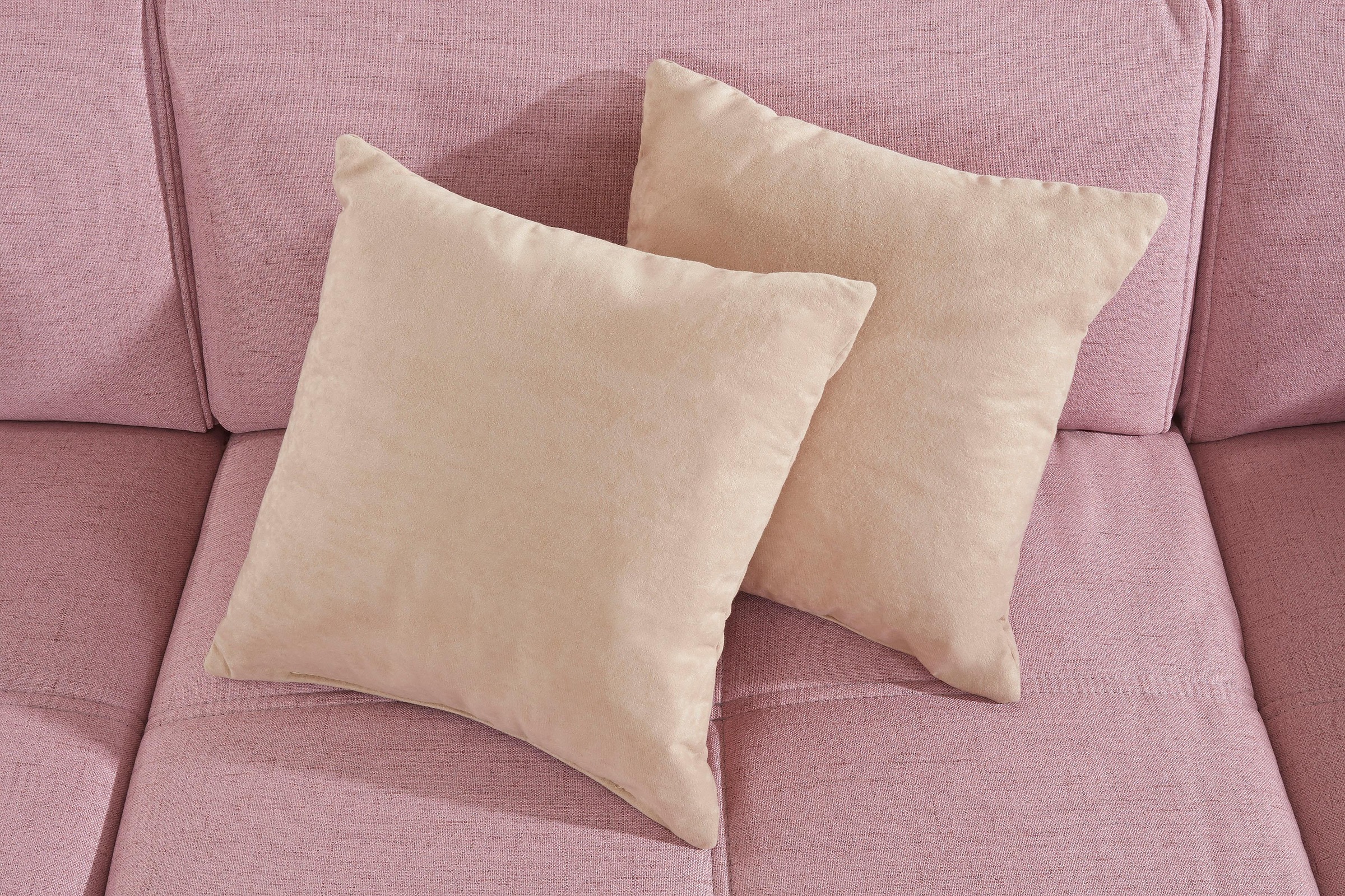 DOMO collection Ecksofa »Ava, moderne Sitzheftung mit toller Doppelnaht, komfortabel, L-Form«, mit Ottomane, inkl. Federkern, wahlweise mit Kopfteilverstellungen