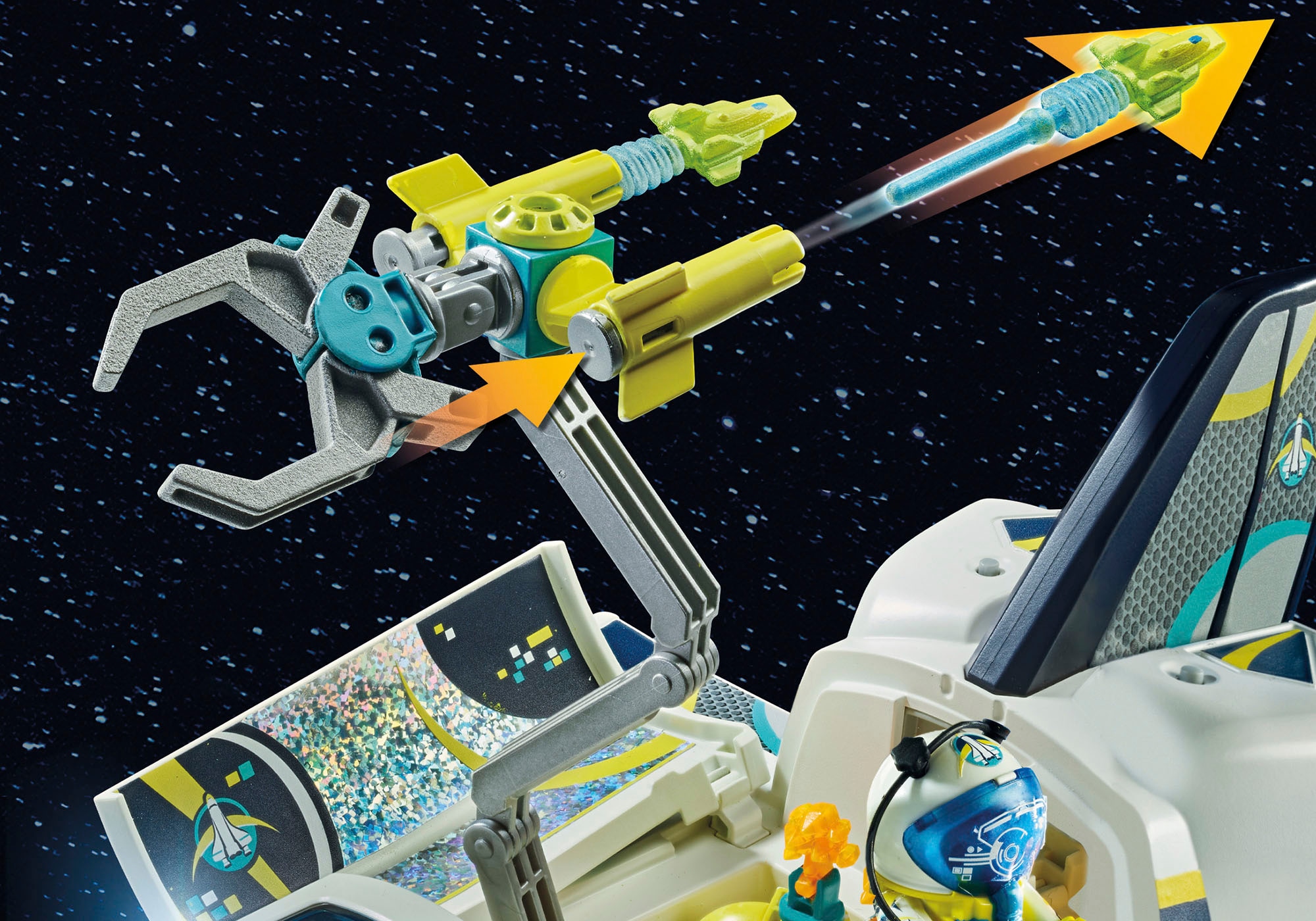 Playmobil® Konstruktions-Spielset »Space-Shuttle auf Mission (71368), Space«, (72 St.), mit Licht