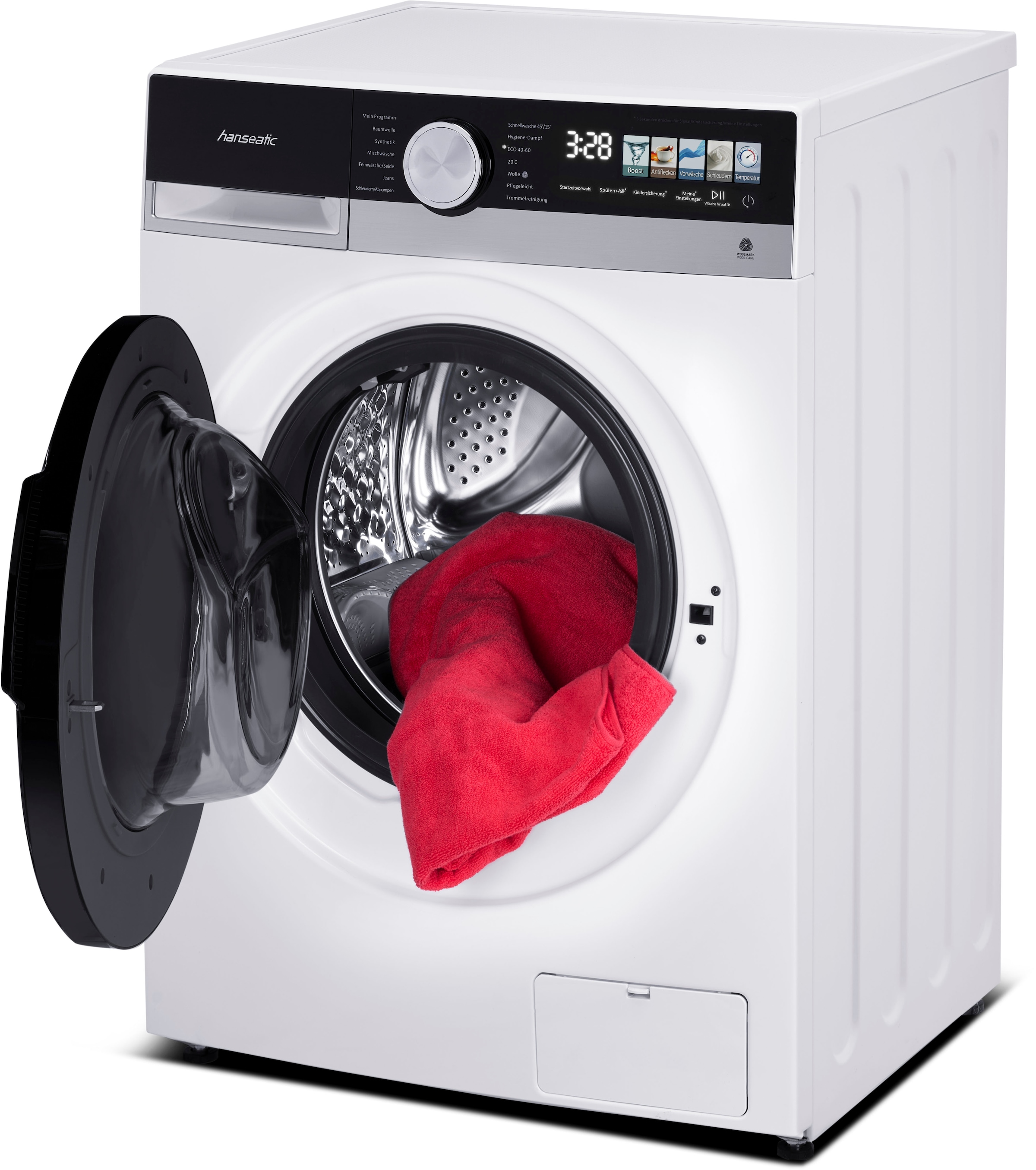 Hanseatic Waschmaschine »HWMM5814A3« 8 kg 1400 U/min Touch-Farbdisplay, Schnellwaschprogramm, Dampffunktion