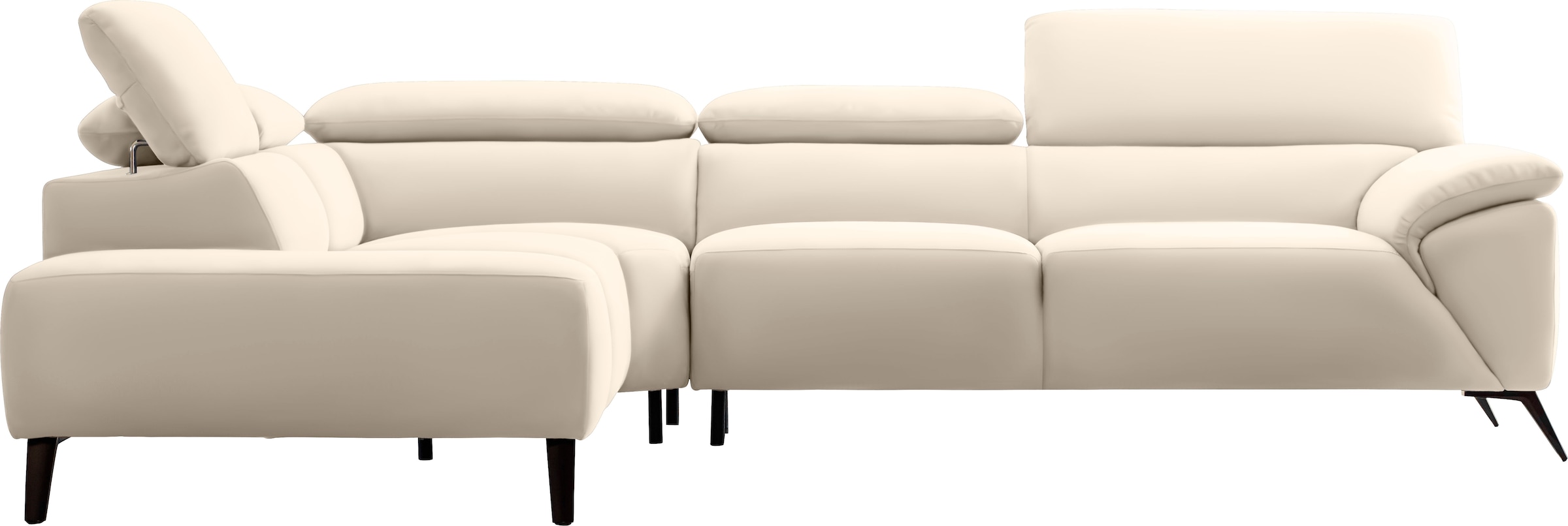 Nicoletti Home Ecksofa, Breite 287 cm, verstellbare Kopfstütze, Ottomane li günstig online kaufen