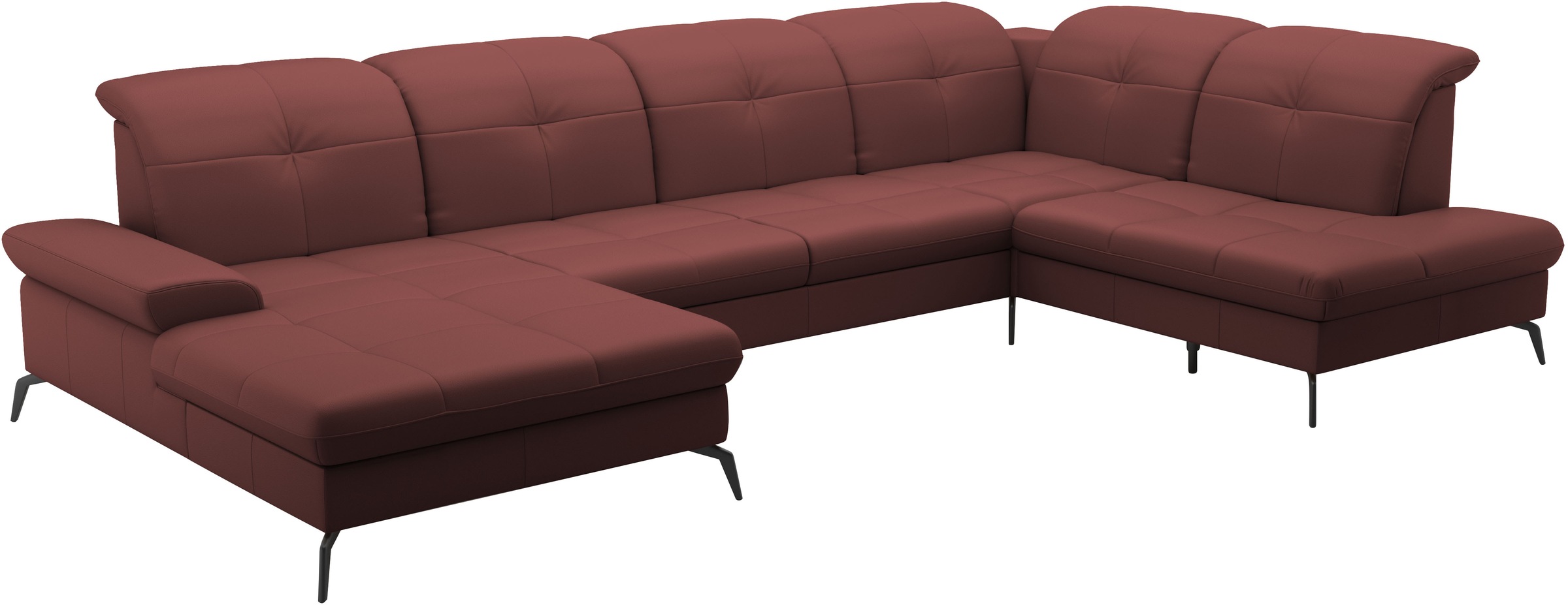 sit&more Wohnlandschaft »Amica, U-Form, inkl. Sitztiefenverstellung und Armteilverstellung«, wahlweise mit Kopfteilverstellung, Bettfunktion und Bettkasten