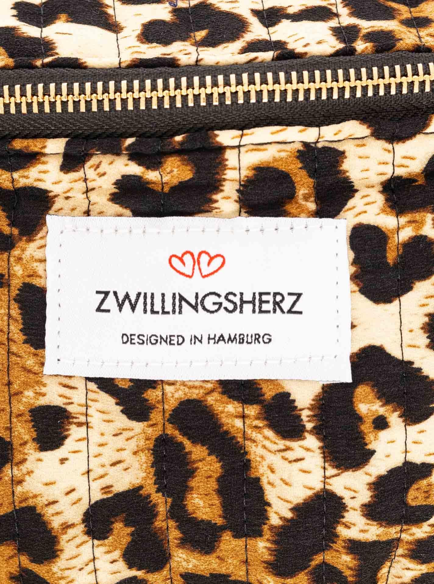 Zwillingsherz Tragetasche »"Leo"« Leoparden Muster, Reißverschluss, verstellbarer Gurt