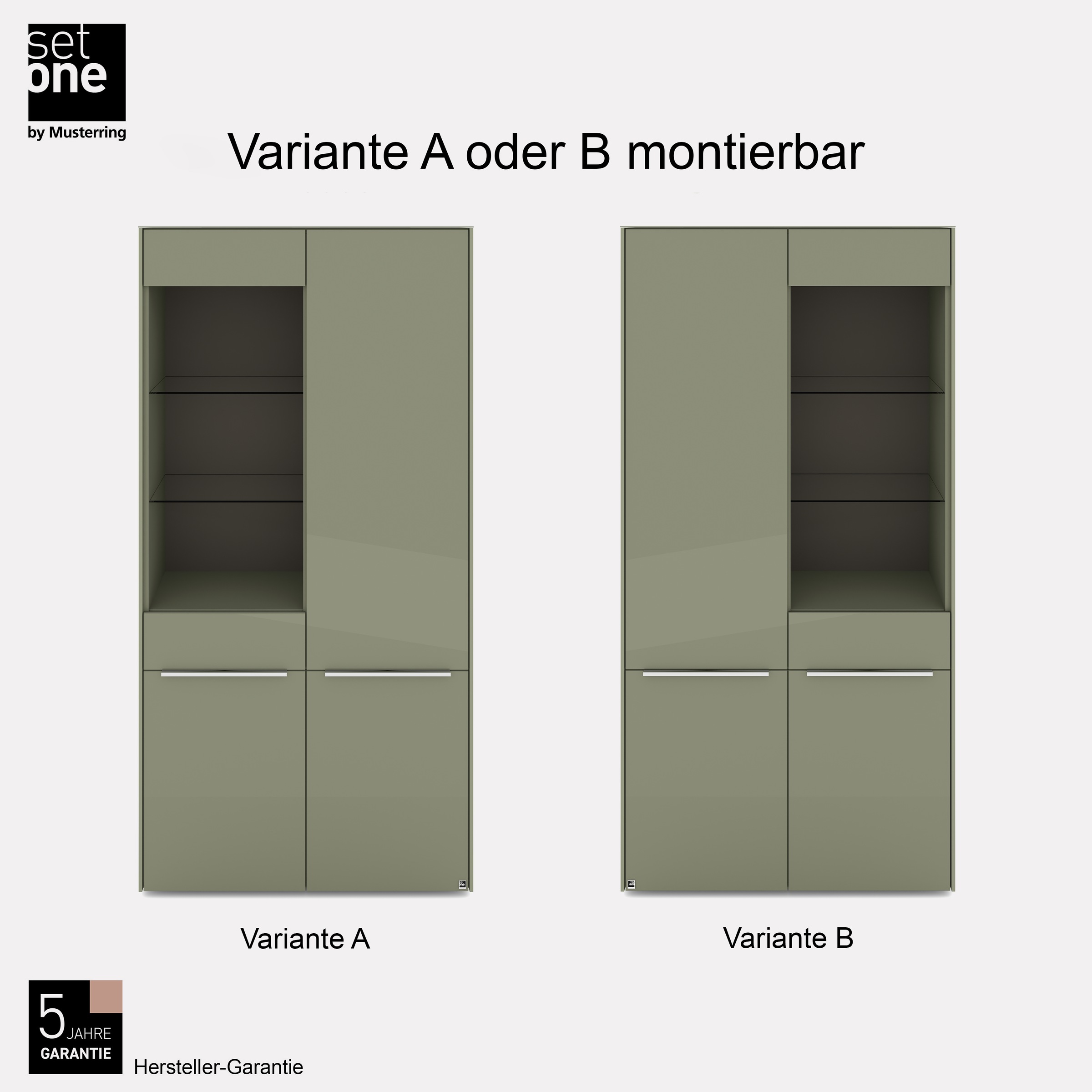 set one by Musterring Standvitrine »Reno« 1 Stk. tlg. Mit Gleitern und in verschiedenen Farben erhältlich