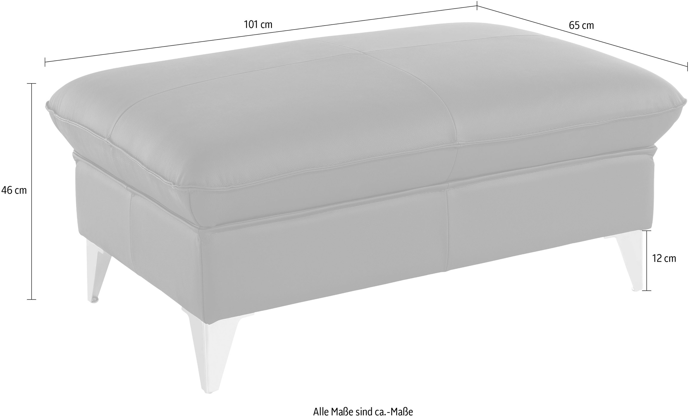 COTTA Polstergarnitur »Caluso«, (2 tlg.), Set: bestehend aus Ecksofa, Hocker, Ecksofa inkl. Kopfteilverstellung