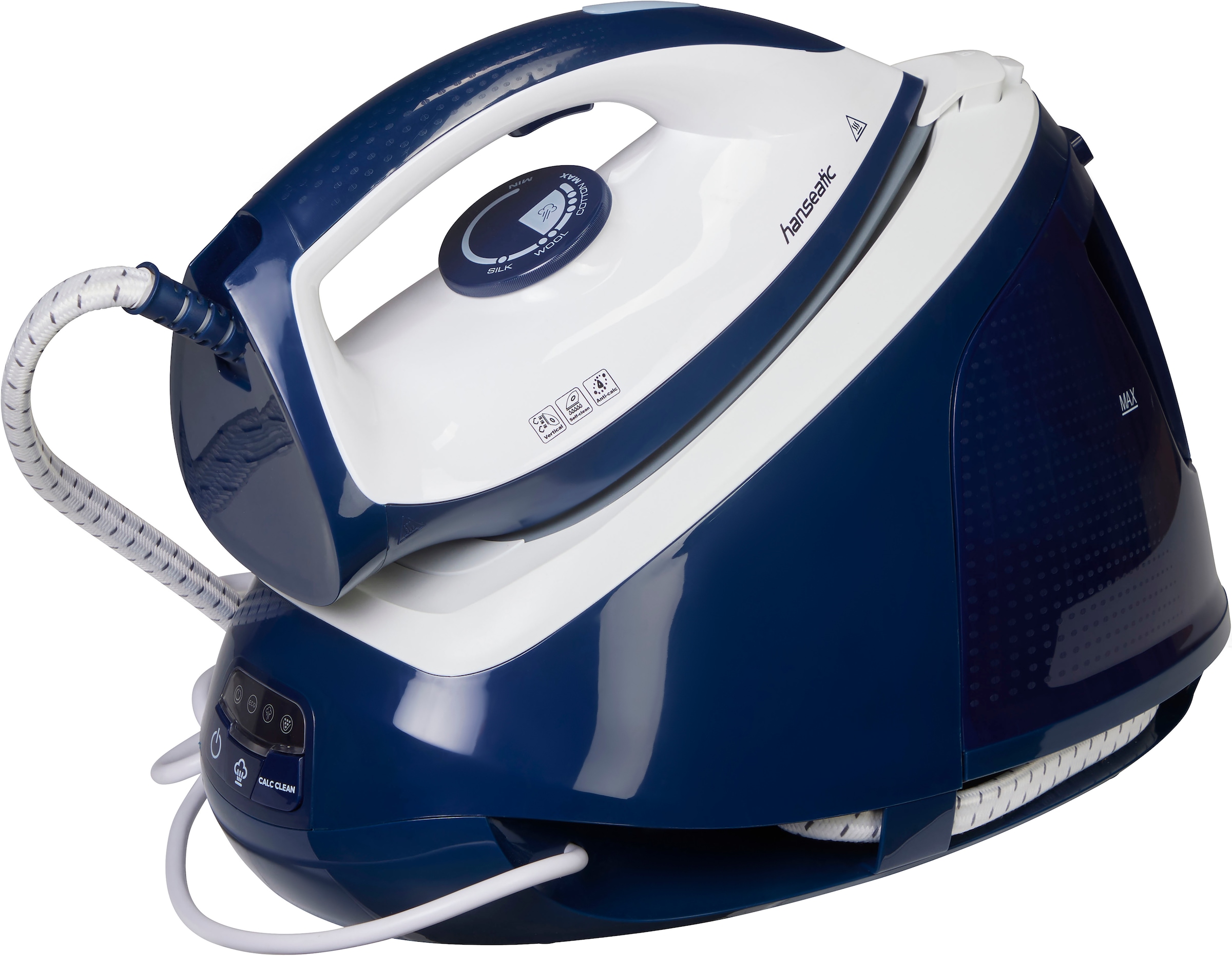 HANSEATIC Dampfbügelstation »HIS1565BLD, 6, 5 bar Dampfdruck, max. 300g/min Dampfmenge« 1.500 ml Wassertank 1, 5L Wassertank, in 60s betriebsbereit...