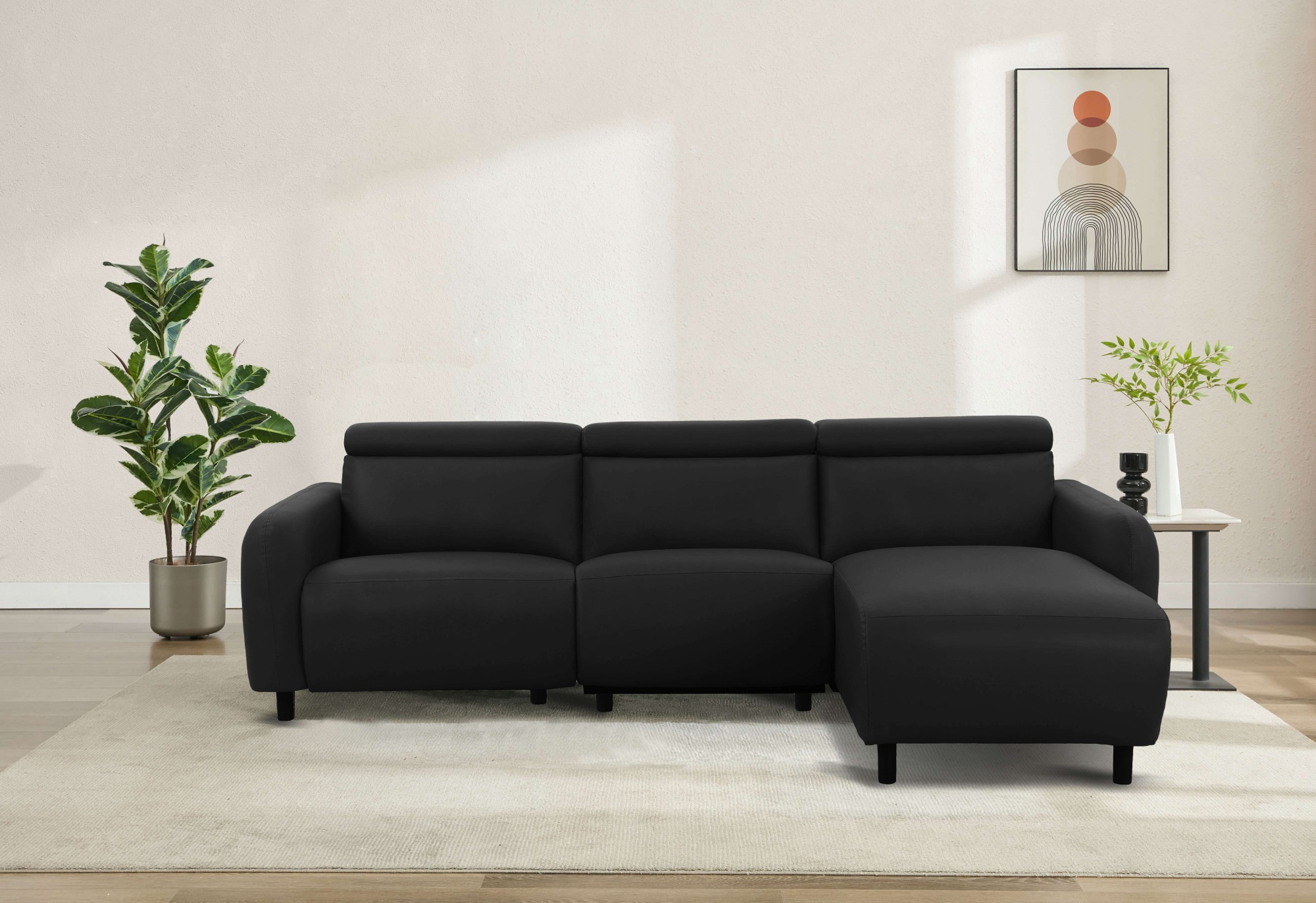 Home affaire Ecksofa »SKAANE Kunstleder, L-Form, 274 cm, manuelle u. elektrische Funktion,«, Kopfteilverstellung, Relax-und Liegefunktion, Federkernpolsterung