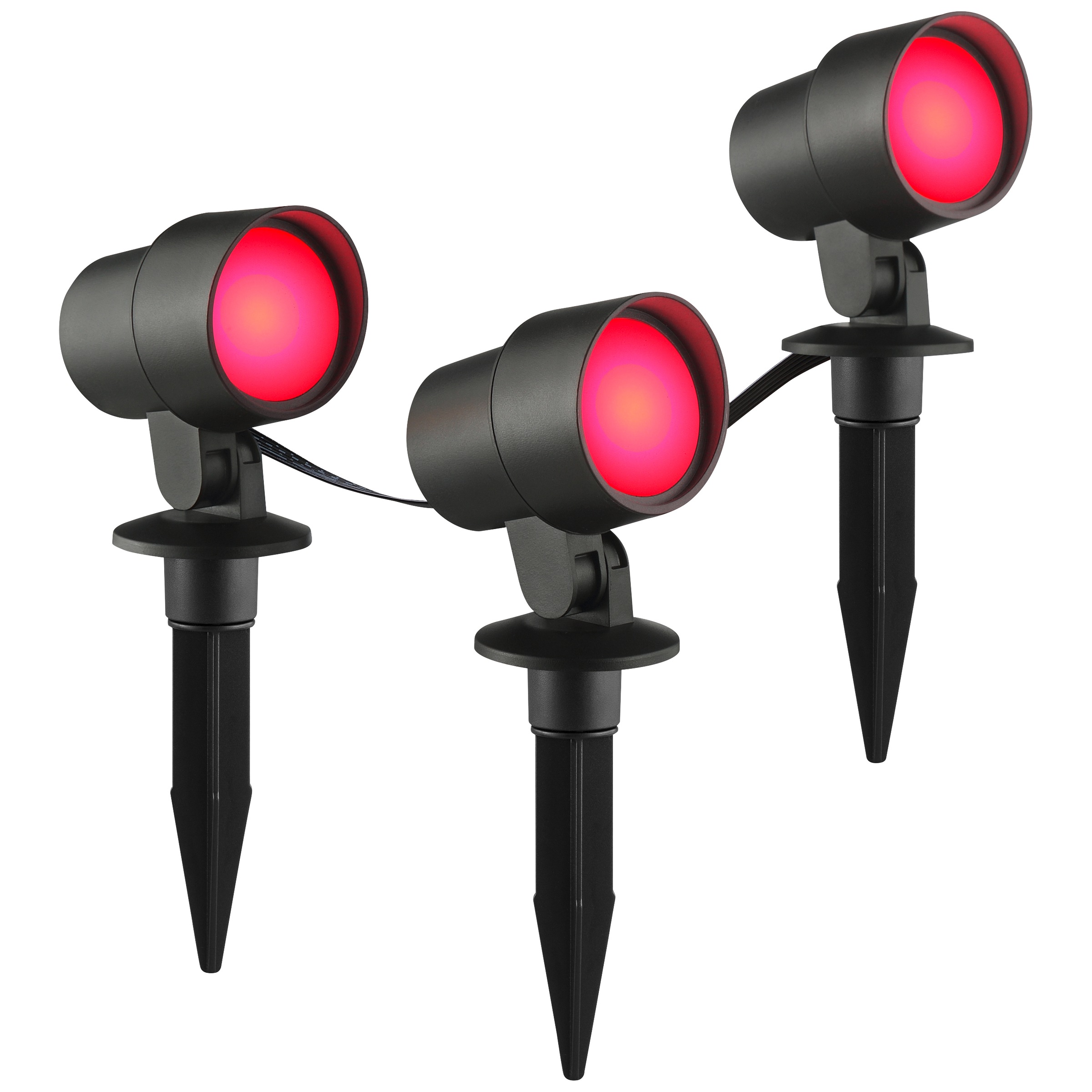 Brilliant LED Gartenleuchte »Kamara« LED-Modul 3 Stk. RGB | warmweiß - kaltweiß LED Gartenspieß Set, dimmbar, RGB, CCT, IP44, schwarz, App steuerbar