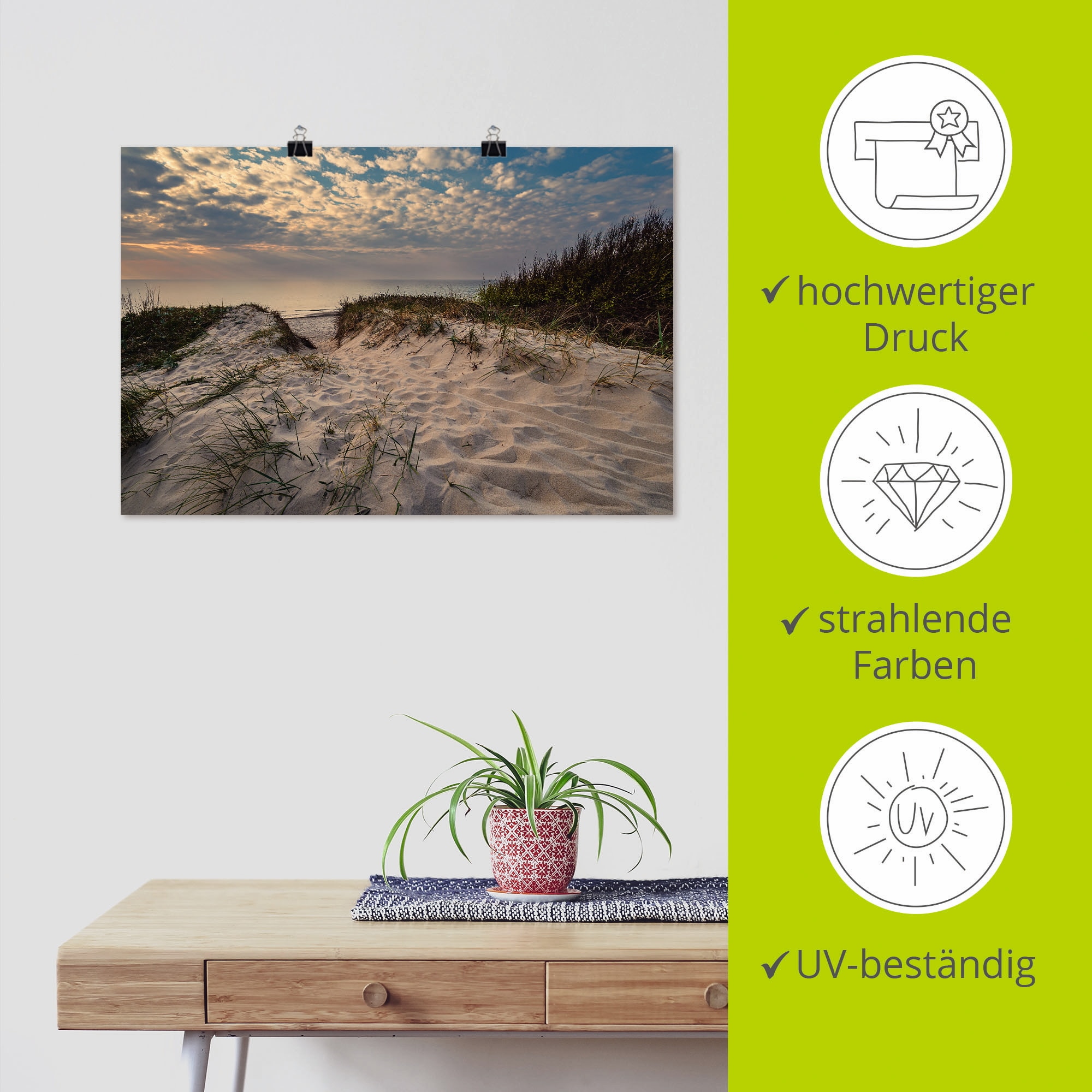 Artland Wandbild »Strand an Küste der Ostsee Graal Müritz«, Küstenbilder, (1 St.), als Poster, Wandaufkleber in verschied. Größen