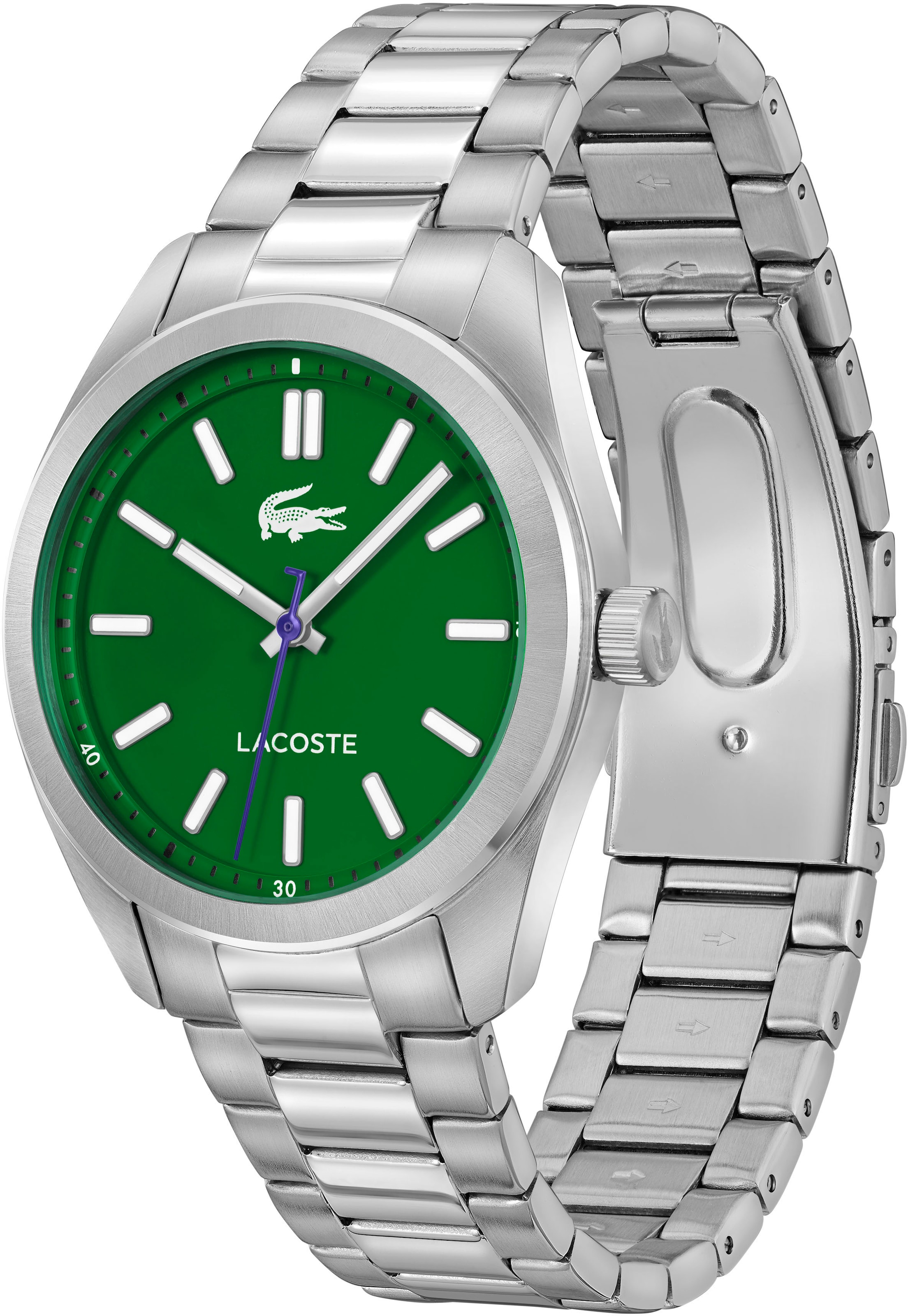 Lacoste Quarzuhr »MONCEAU«, Armbanduhr, Damenuhr, Herrenuhr, Edelstahlarmband, analog