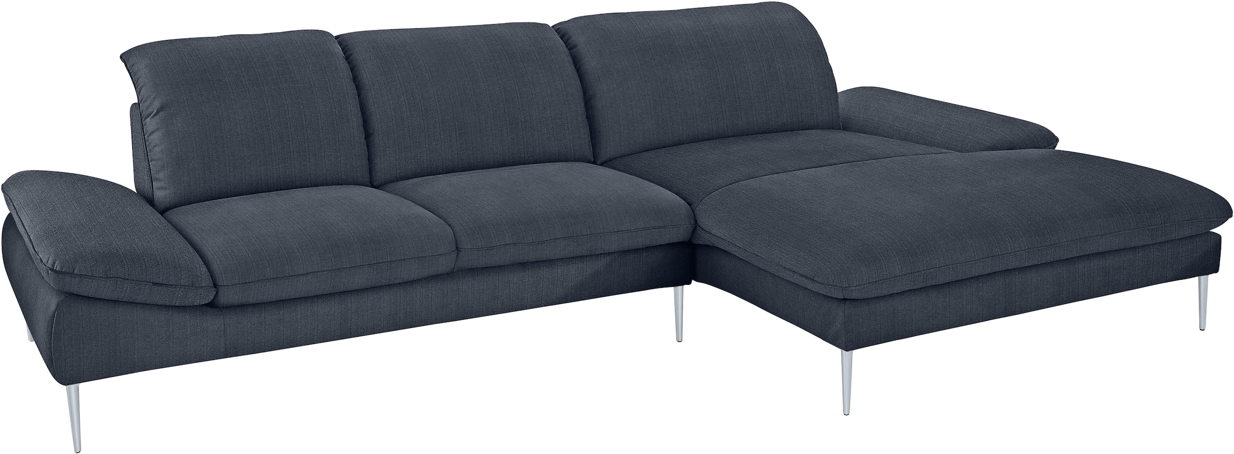 W.SCHILLIG Ecksofa »enjoy&MORE, Designsofa, bequem, zeitlos und elegant, L-Form«, mit Sitztiefenverstellung, Füße silber matt, Breite 340 cm