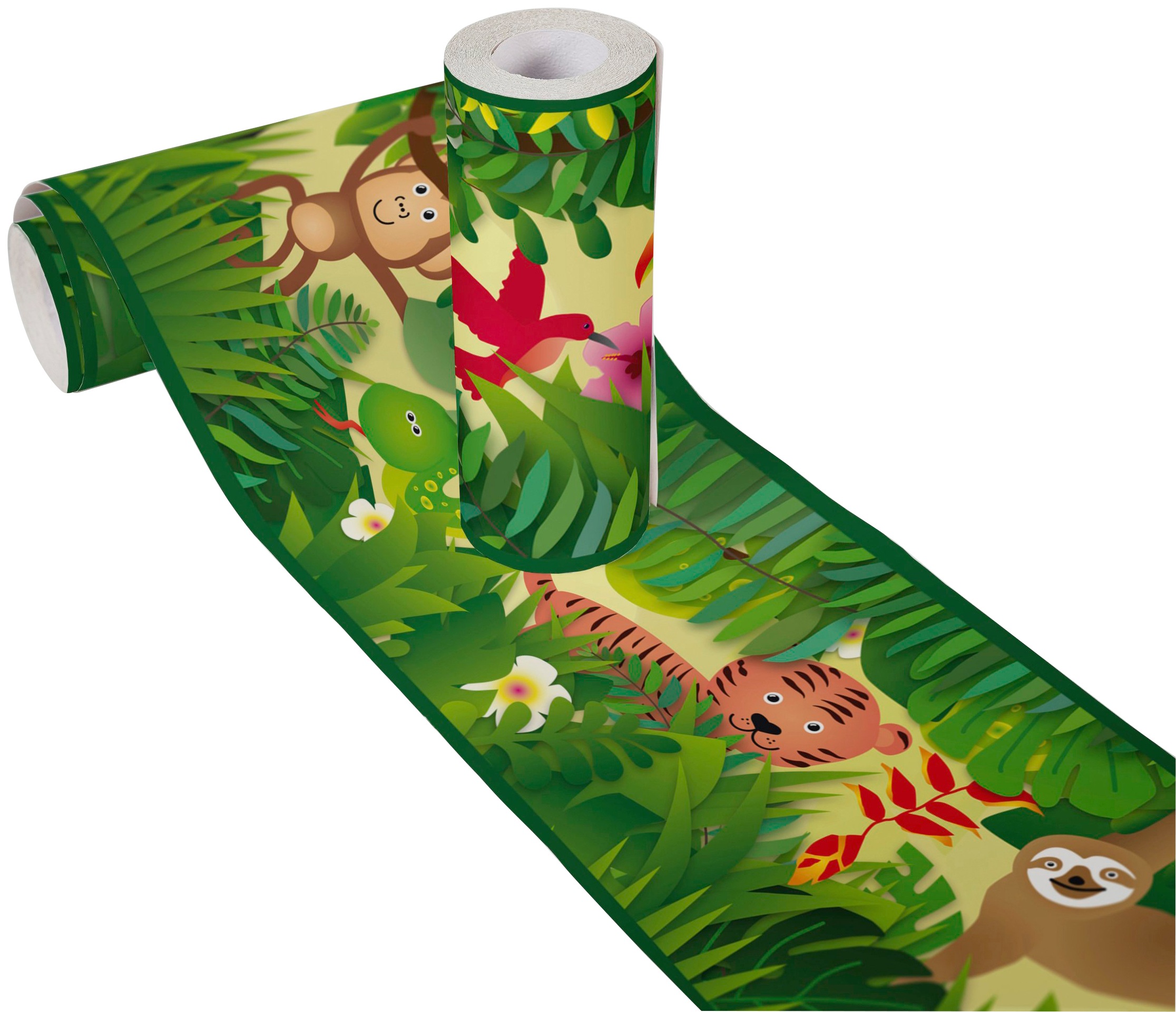 A.S. Création Bordüre »Jungle Friends«, Motiv-abstrakt-naturalistisch, Papier Wand Schräge Tür Borte Wohnzimmer Schlafzimmer Küche Design