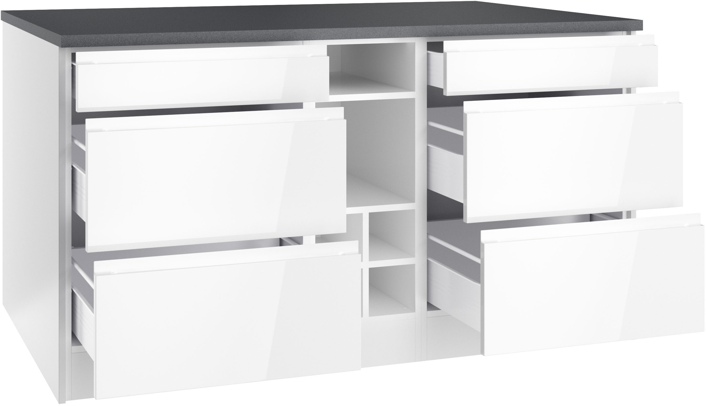 HELD MÖBEL Kücheninsel »Virginia«, Breite 153 cm, MDF-Fronten, Flaschenregal
