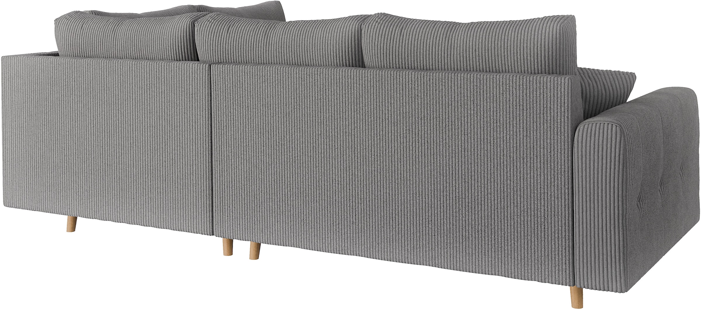 Home affaire Ecksofa »CHARRE L-Form mit Ottomane, Maße B/T/H: 231/161/81 cm«, feine Steppung, lose Rücken- und Zierkissen, auch in Cord und Bouclé
