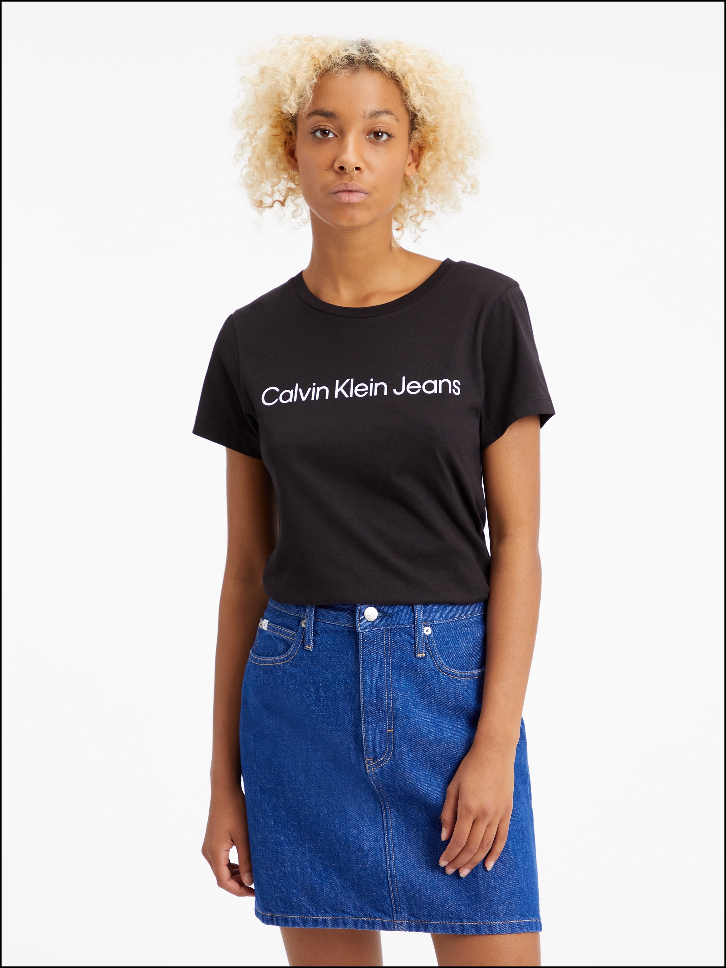 Calvin Klein Jeans T-Shirt »INSTITUTIONAL LOGO 2-PACK TEE«, (Packung, 2er-Pack), mit Logoschriftzug