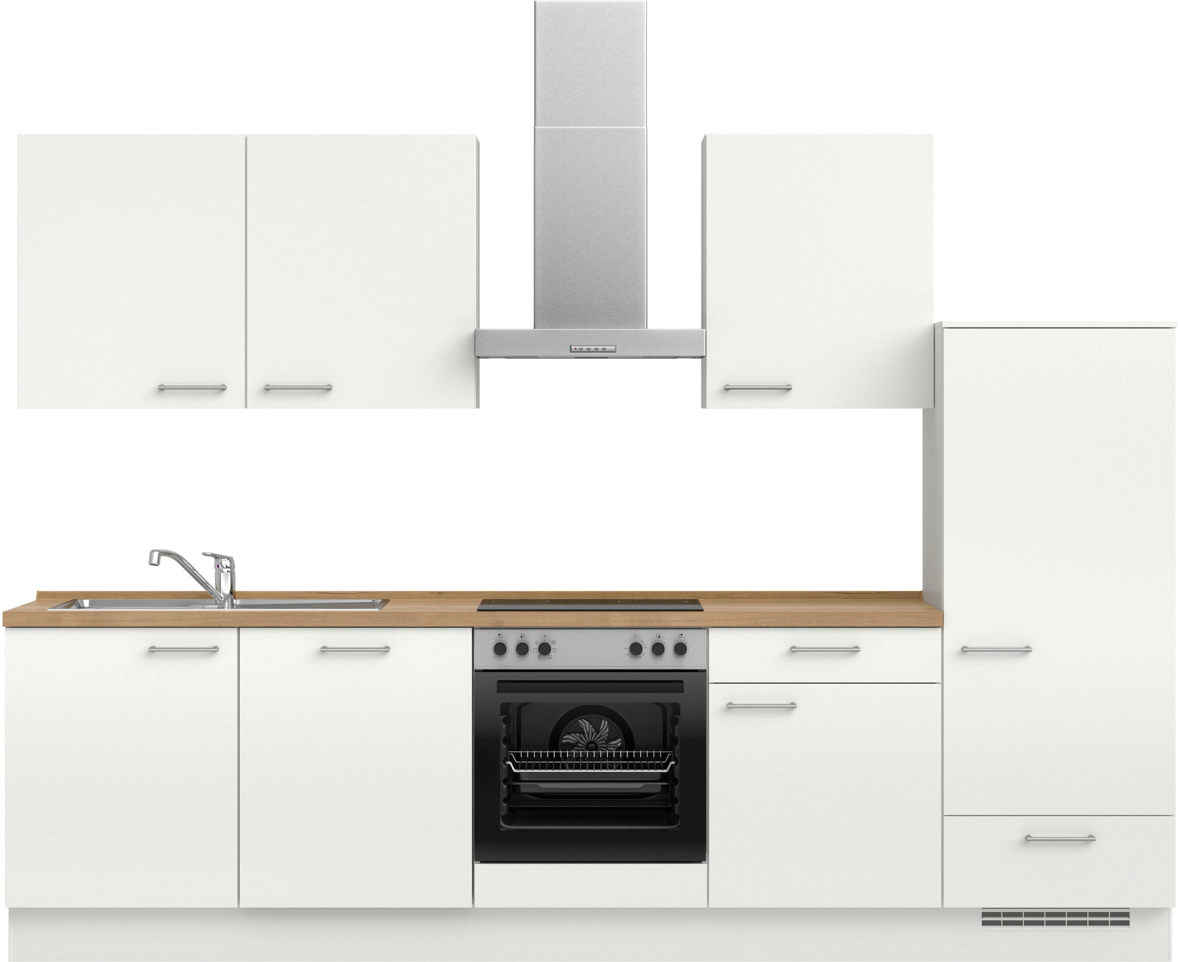 nobilia® Küchenzeile »"Laser I"«, vormontiert, Ausrichtung wählbar, Breite 300 cm, wahlw. mit E-Geräten