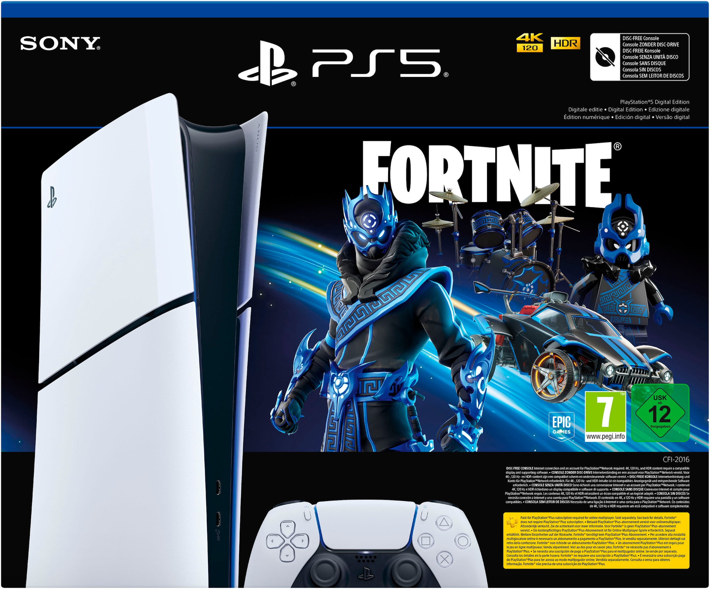 PlayStation 5 Spielekonsole »Digital Edition (Slim) – Fortnite Cobalt Star Bundle«