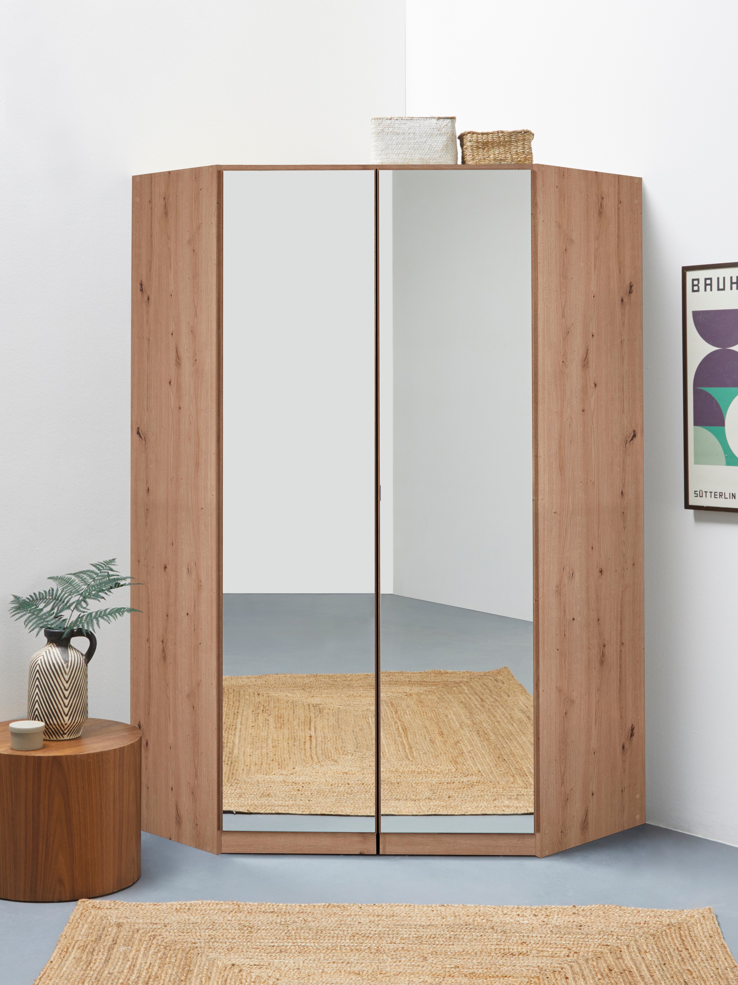 INOSIGN BY RAUCH Eckschrank »Kleiderschrank Schrank Garderobe Wäscheschrank VANDOR«, voll ausgestattet, viel Stauraum, Spiegel vollflächig MADE IN GERMANY