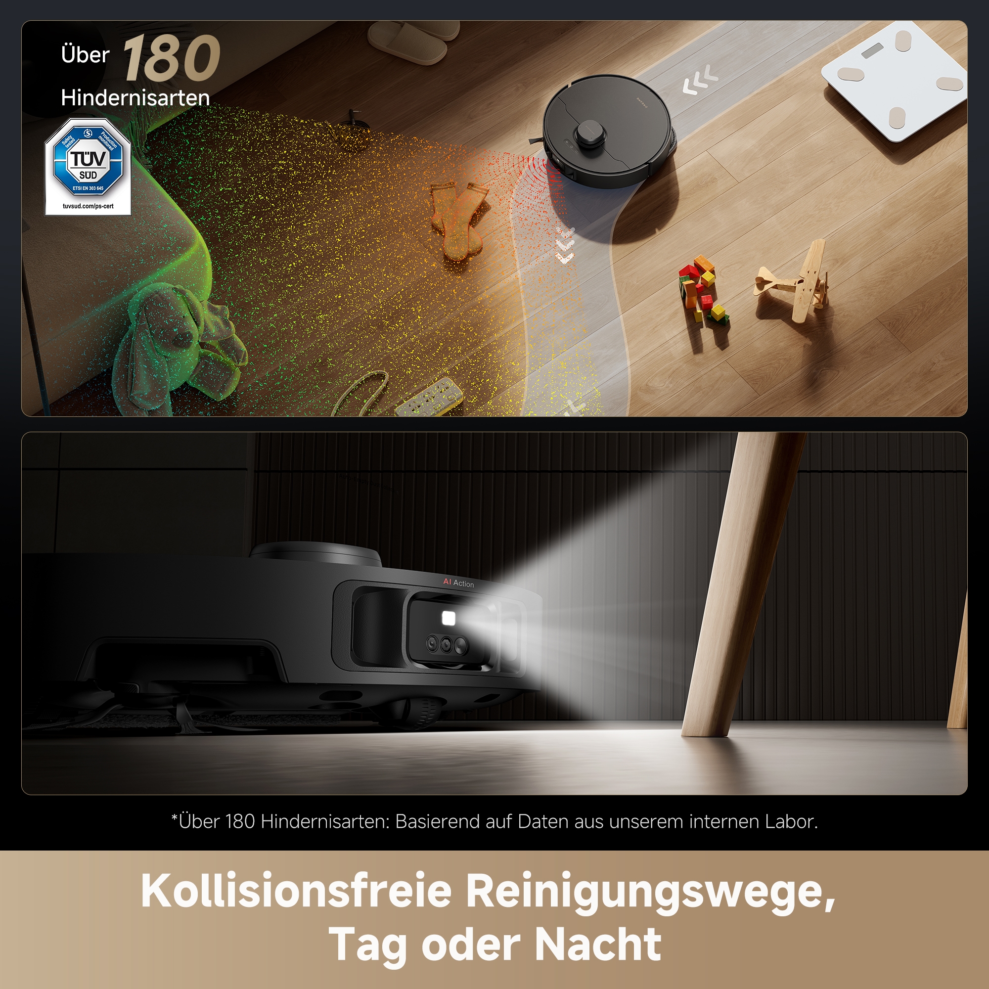 Dreame Saugroboter »L40s Pro Ultra, mit Wischfunktion«, 19.000Pa Saugkraft, Hindernisüberwindung (bis zu 4cm), Kamera mit KI