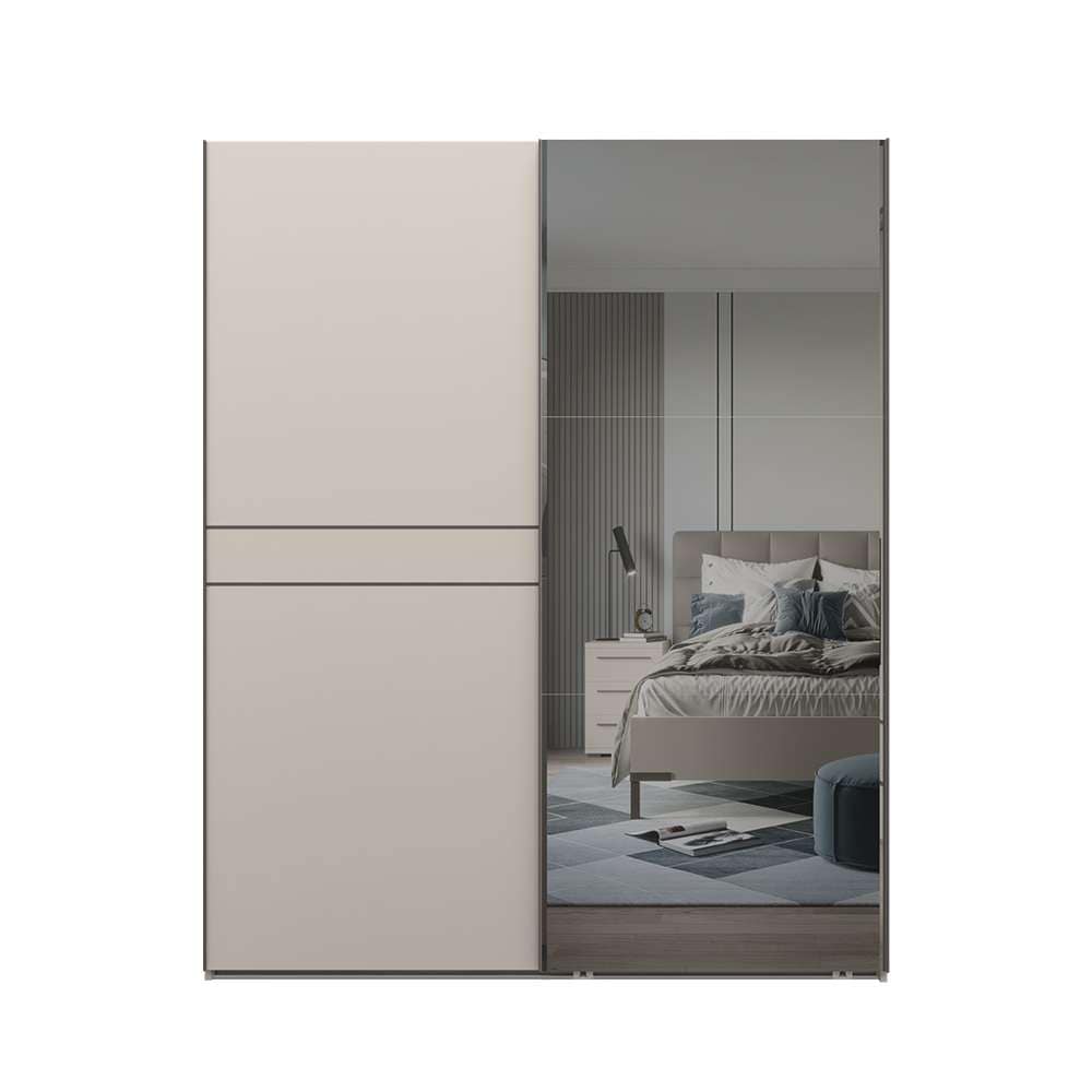 Places of Style Schwebetürenschrank »Opera Kleiderschrank, Schlafzimmerschrank, Garderobe, Schrank«, UV lackiert, Soft Close Funktion, Spiegel, Höhenverstellbare Füße