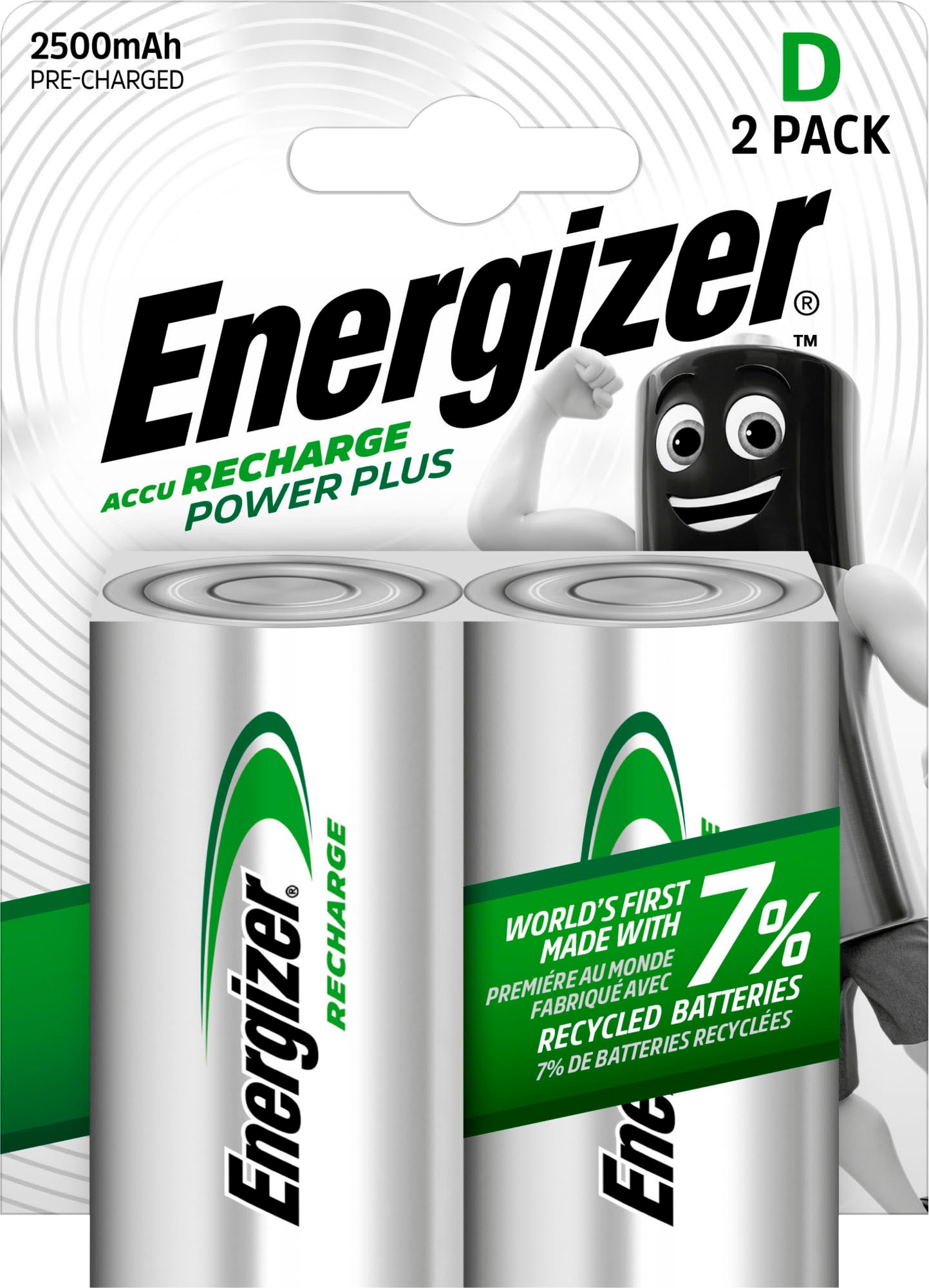 Energizer Akku »2er Pack NiMH Power Plus, Mono (D), 2500 mAh«, Mono, D auf  Rechnung bestellen