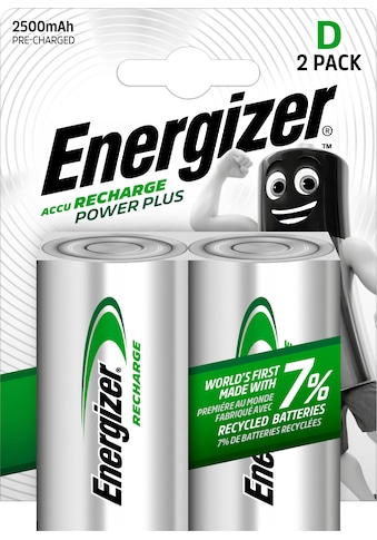 Energizer Akku »NiMH Power Plus, Mono (D), 2500 mAh 2 Stück«, Mono, D kaufen