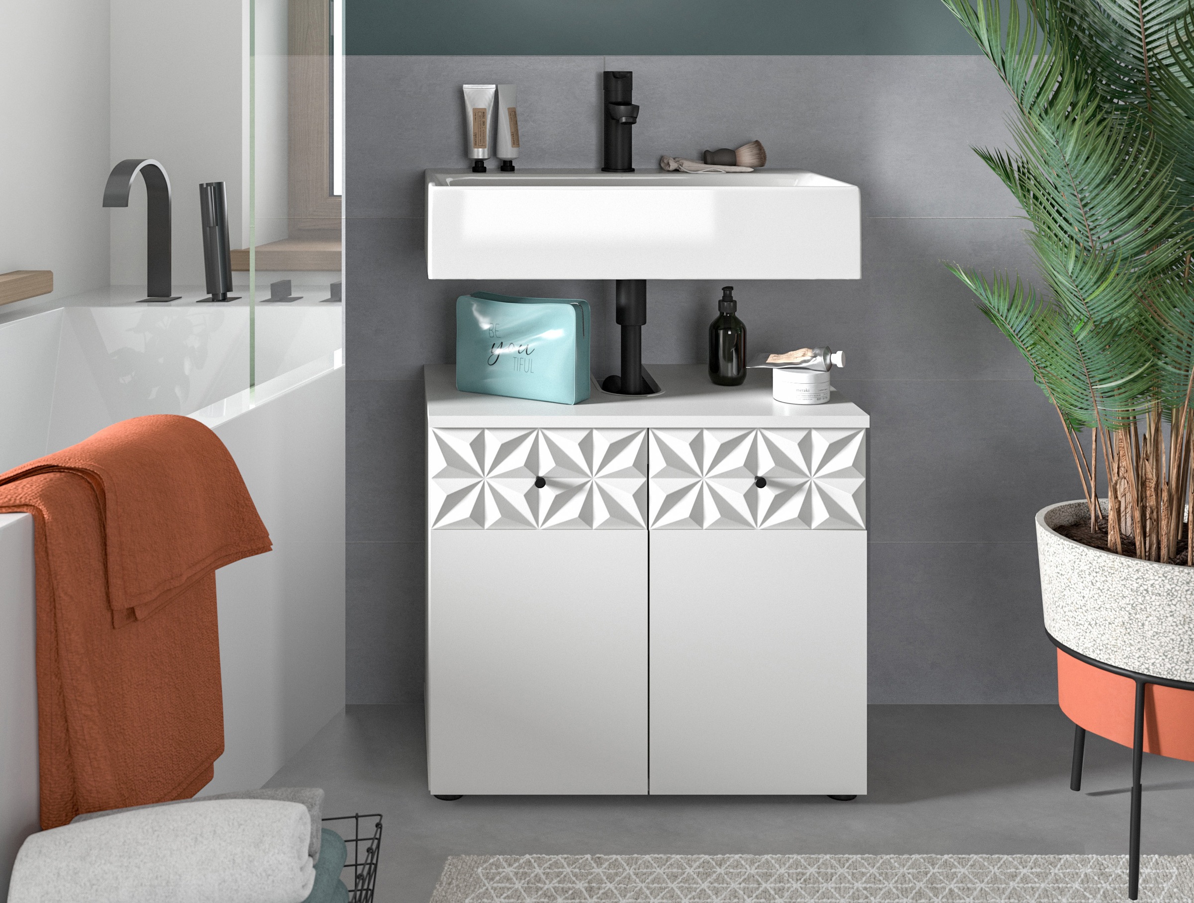 INOSIGN Waschbeckenunterschrank "VICENZA, TOPSELLER, Breite 60cm, mit Ornam günstig online kaufen