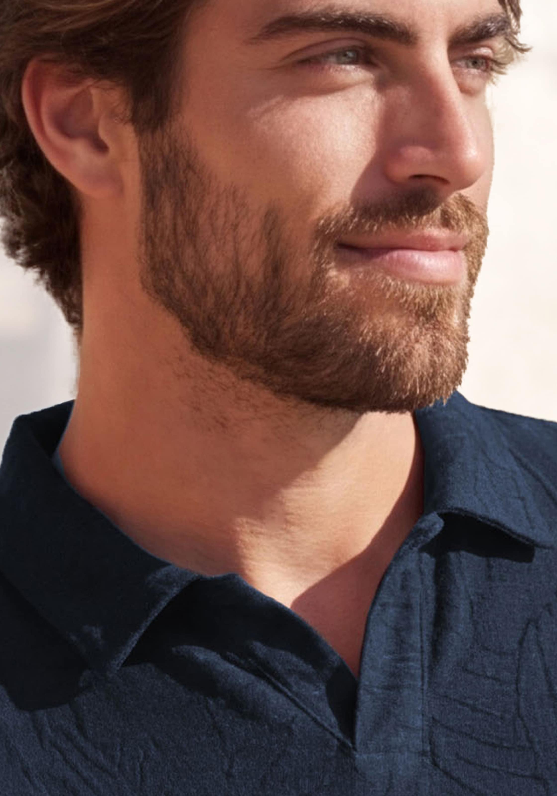 Beachtime Poloshirt », T-Shirt mit Kragen« neue Strukturqualität im Blätter-Design