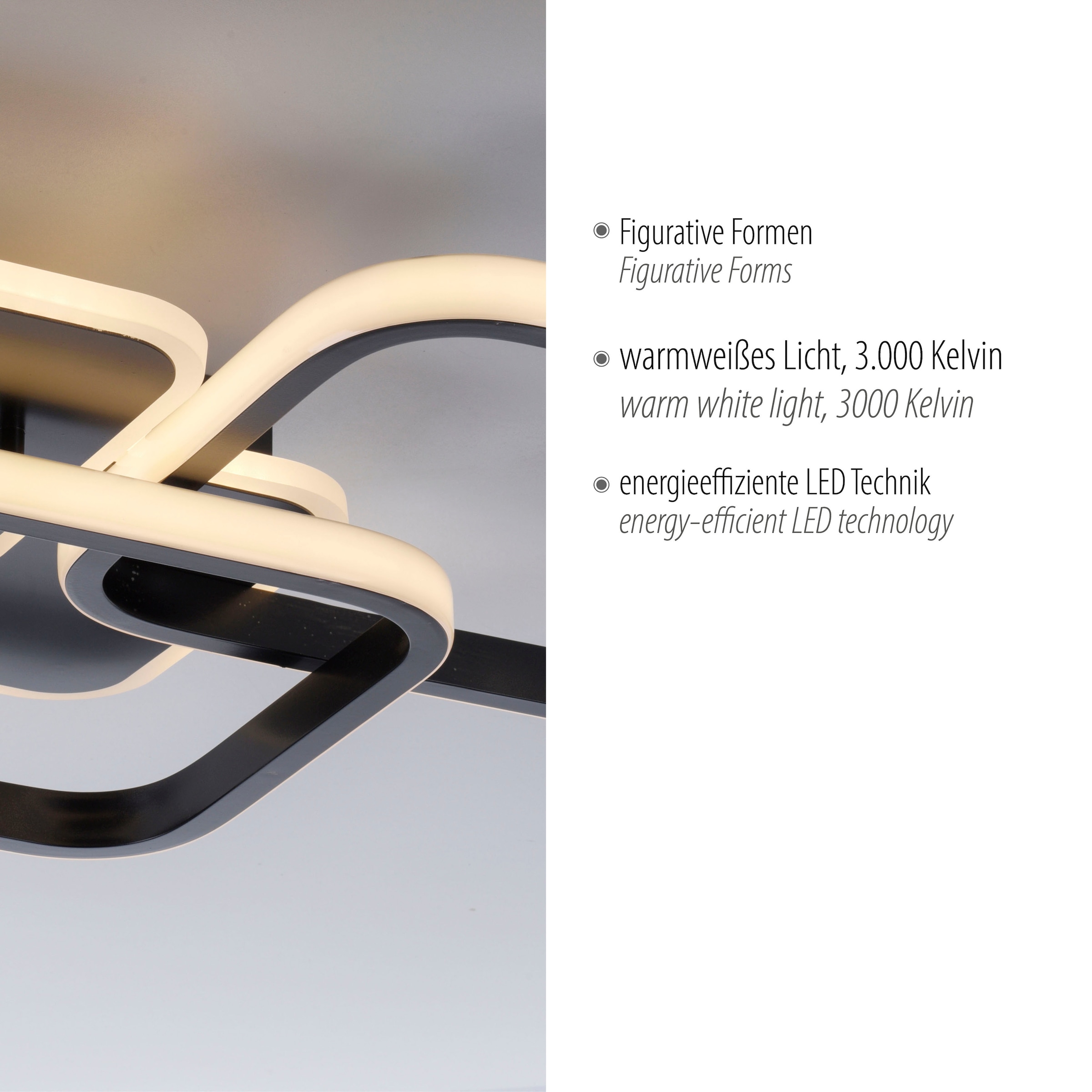 JUST LIGHT Deckenleuchte »SEVENT« LED-Board 1 Stk. Warmweiß LED