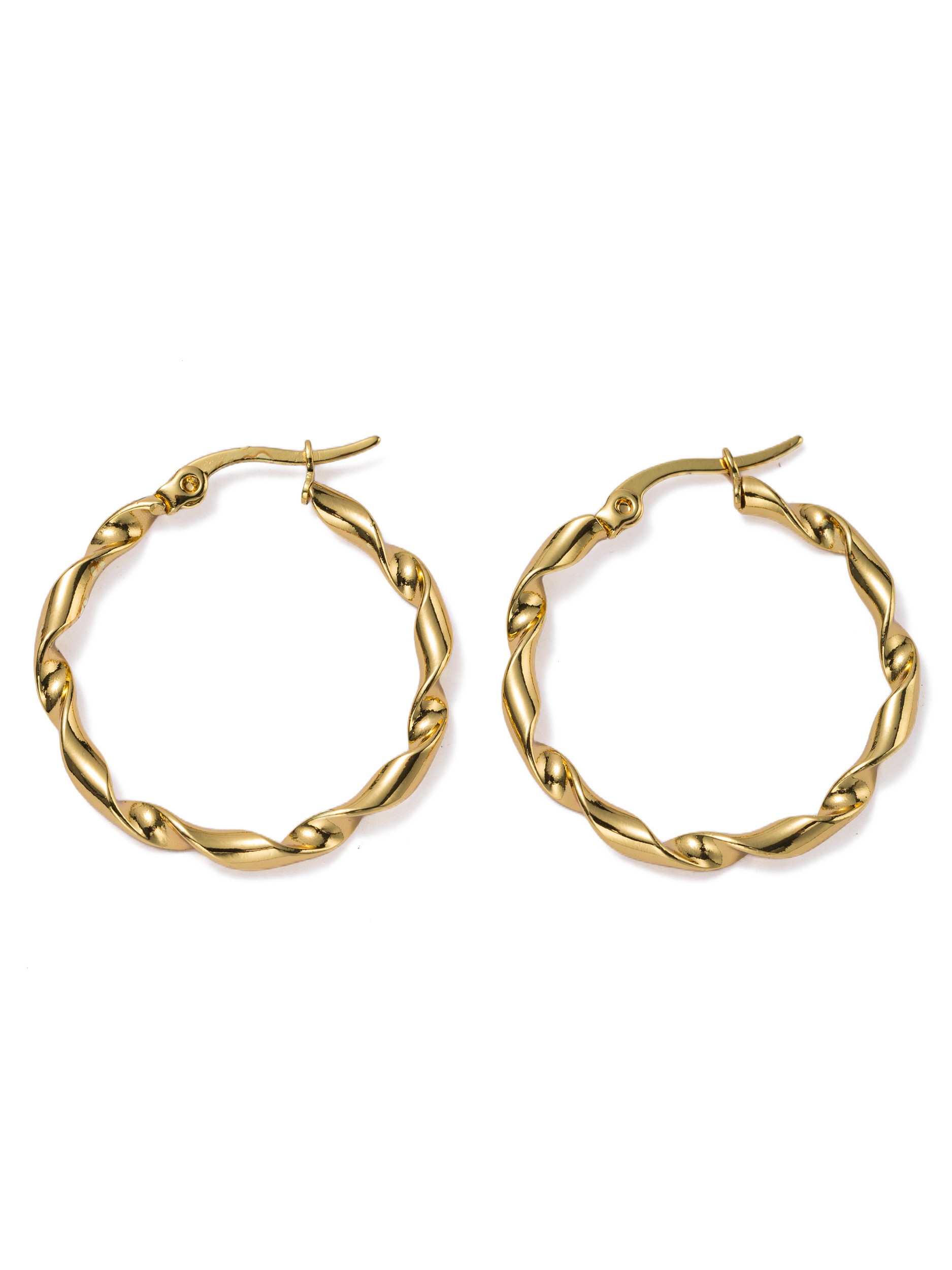 Aniston JEWELRY & WATCHES Paar Creolen »Schmuck Geschenk Edelstahl Ohrschmuck Ohrringe gedreht gewellt twistet« Made in Germany