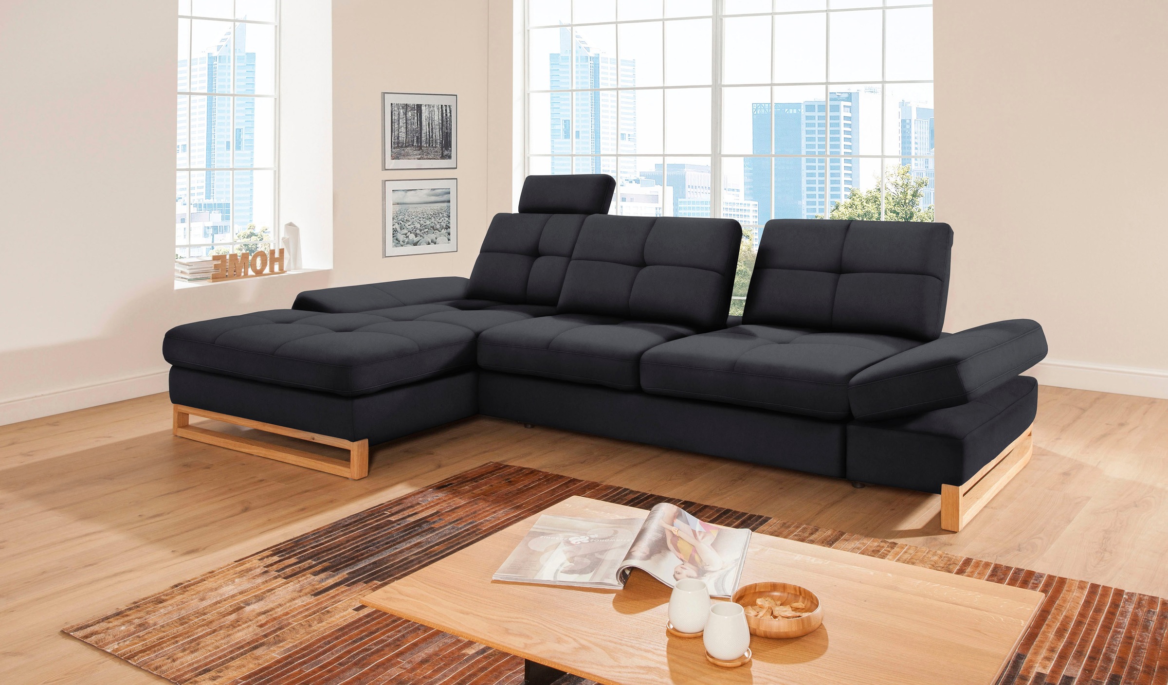 ADA trendline Ecksofa »Arthur«, mit Recamiere, inkl. Sitztiefenverstellung und Kopfstütze kaufen