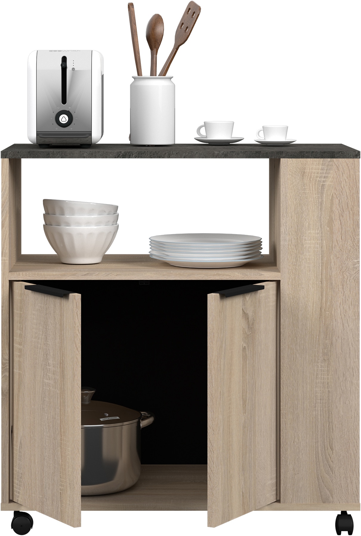 Parisot Schrank-Set »Fumay 3« Set, viel Stauraum, Kücheninsel, Küchenwaagen, inkl. Kabeldurchlass, 3 Stk. tlg.