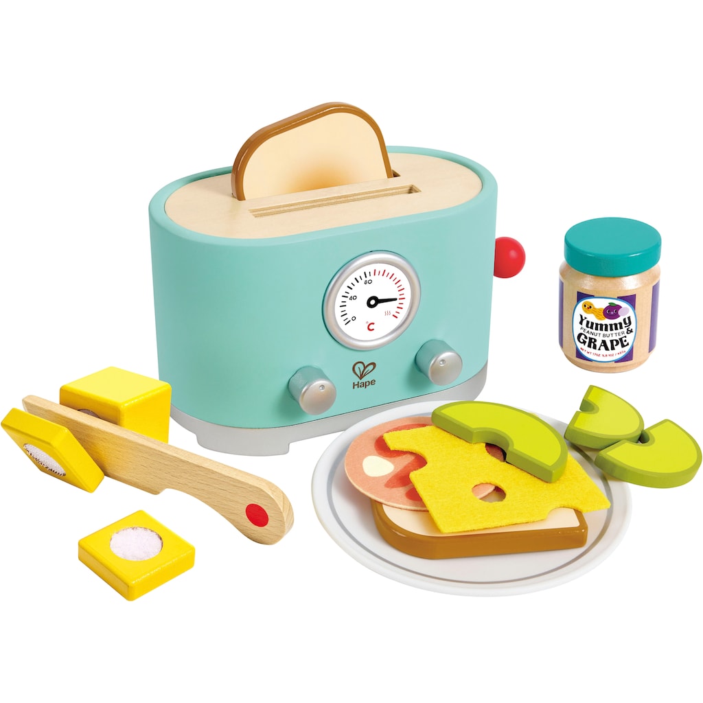 Hape Kinder-Toaster »Kling, Pop-Up-Toaster-Set«, (12 tlg.)