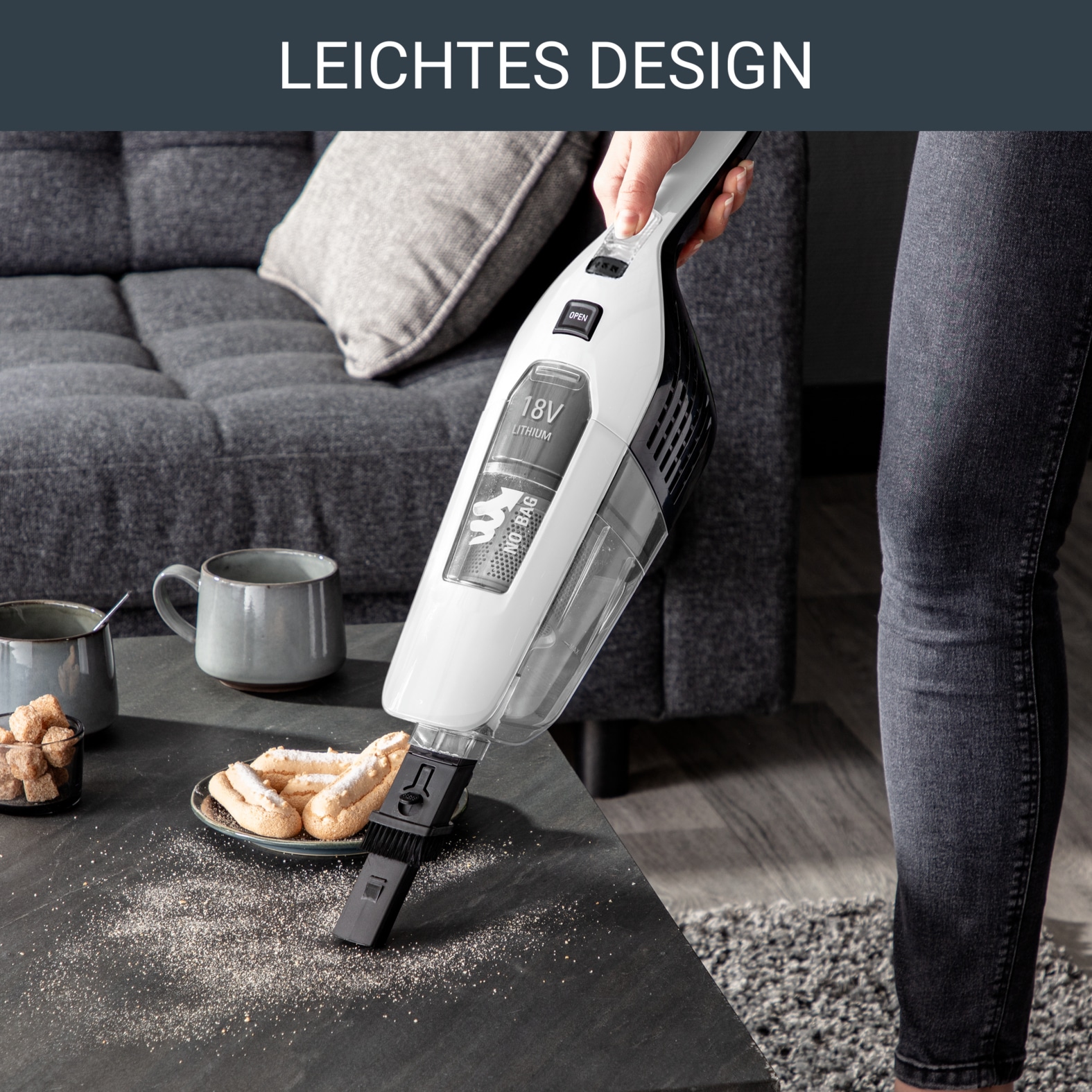 Rowenta Akku-Stielstaubsauger »Dual Force 2-in-1, mühelose Aufbewahrung, klappbarer Griff, LED-Düse«, besonder leicht, langlebige Batterie, 2 Geschwindigkeiten, RH6737