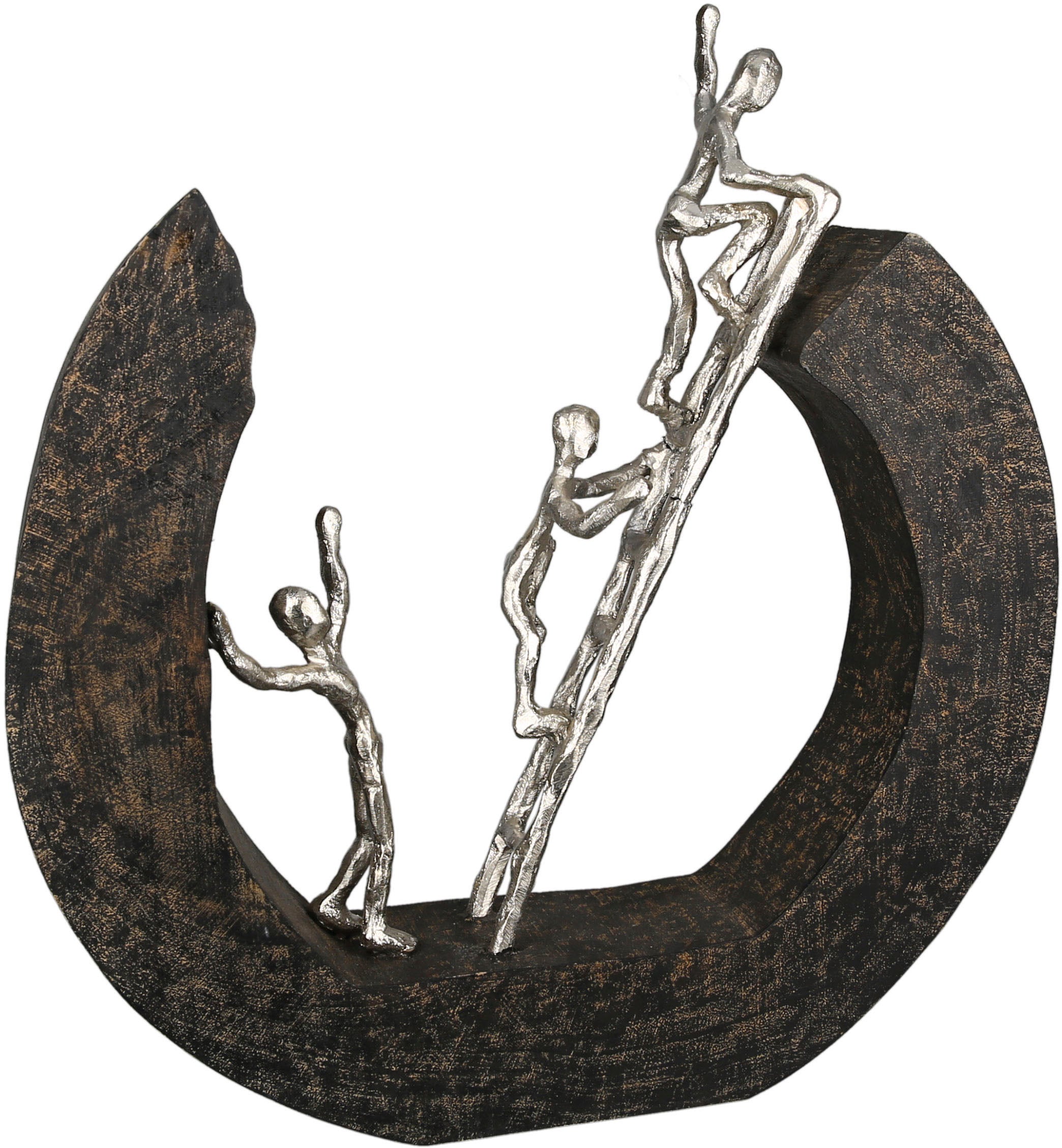 kaufen schwarz/silber«, Casablanca 32 online & Dekoobjekt, Höhe Hinauf, Gilde cm, aus »Skulptur by Dekofigur Metall Holz, Wohnzimmer