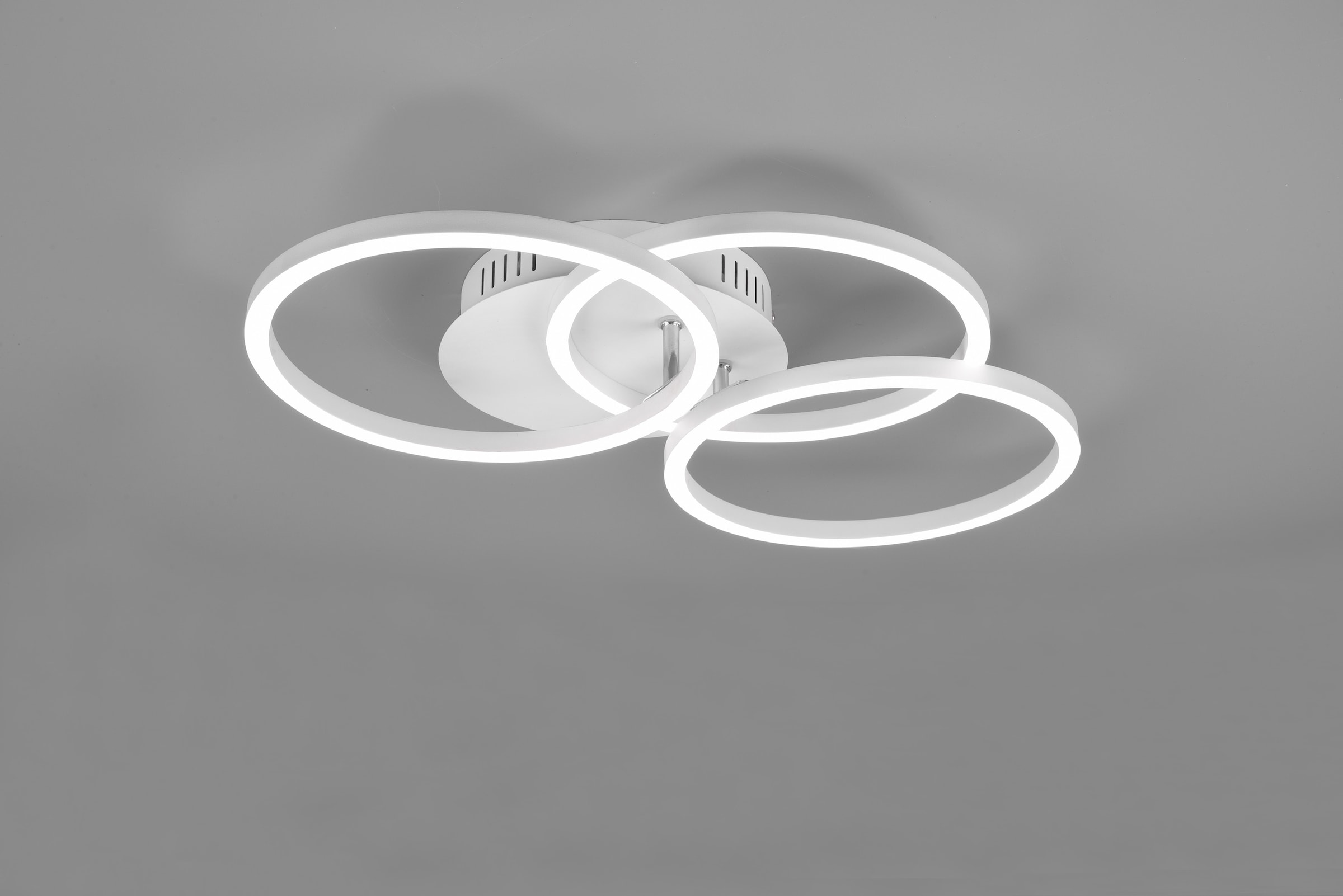 TRIO Leuchten LED Deckenleuchte »Circle«, mit inkl. / bestellen matt auf Fernbedienung schwenkbaren Raten Ringen weiß Deckenlampe 1 flammig-flammig