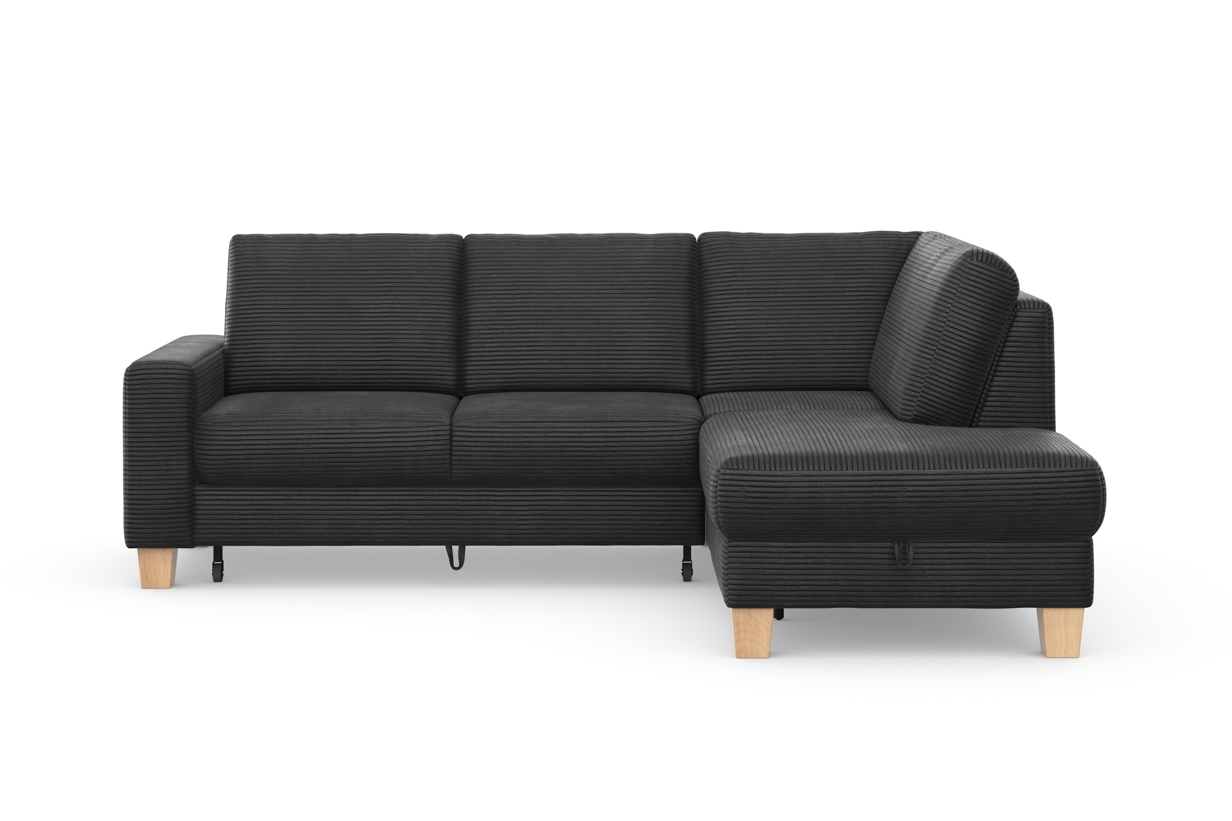 Home affaire Ecksofa »Summer L-Form«, mit Ottomane, wahlweise mit Bettfunktion und Bettkasten, Cord-Bezug