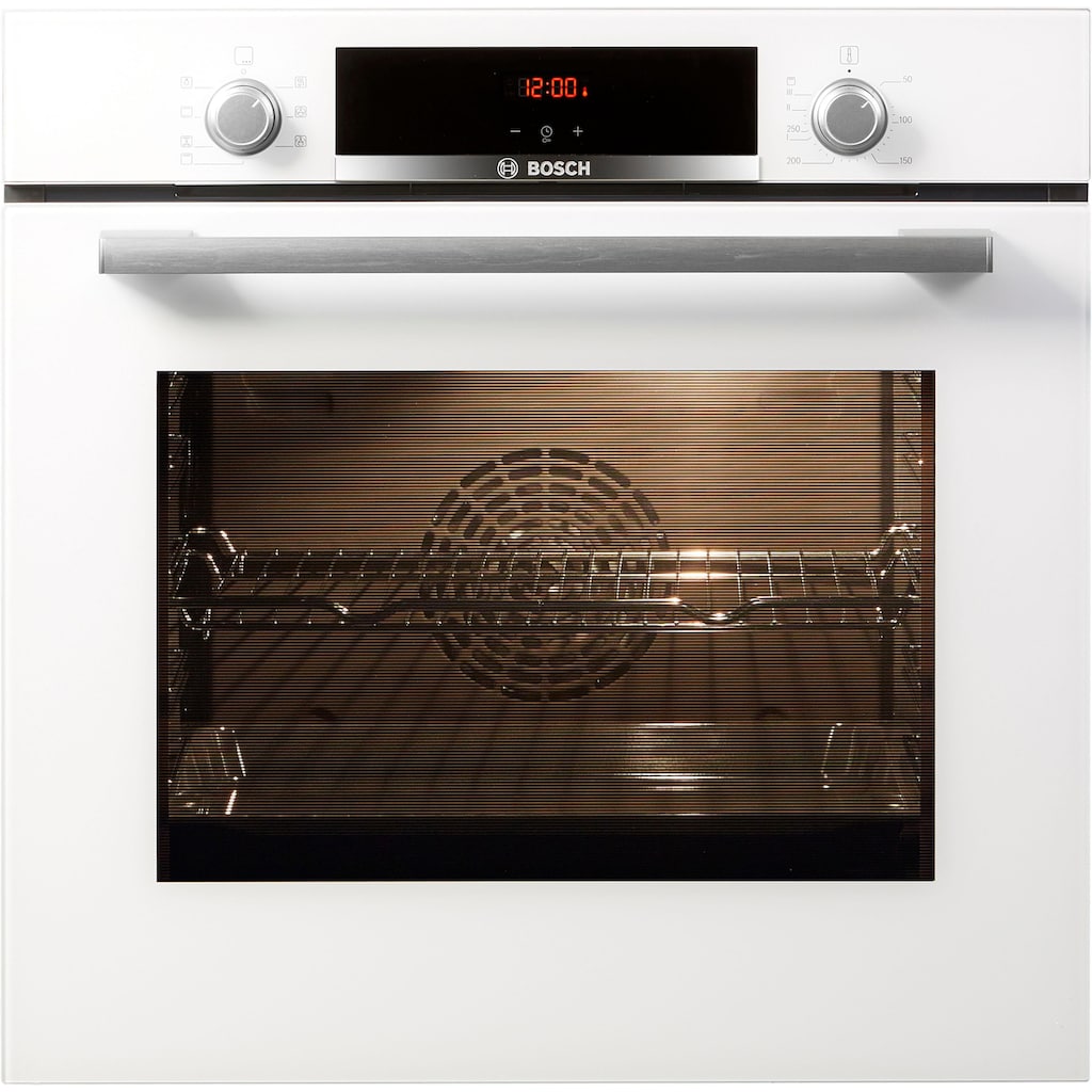 BOSCH Einbaubackofen »HBA533BW1«, 4, HBA533BW1, mit Teleskopauszug nachrüstbar, ecoClean Direct