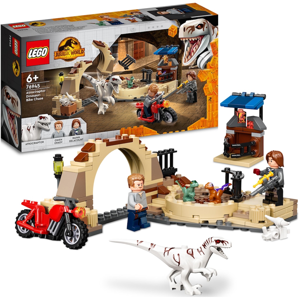 LEGO® Konstruktionsspielsteine »Atrociraptor: Motorradverfolgungsjagd (76945), LEGO® Jurassic World«, (169 St.)