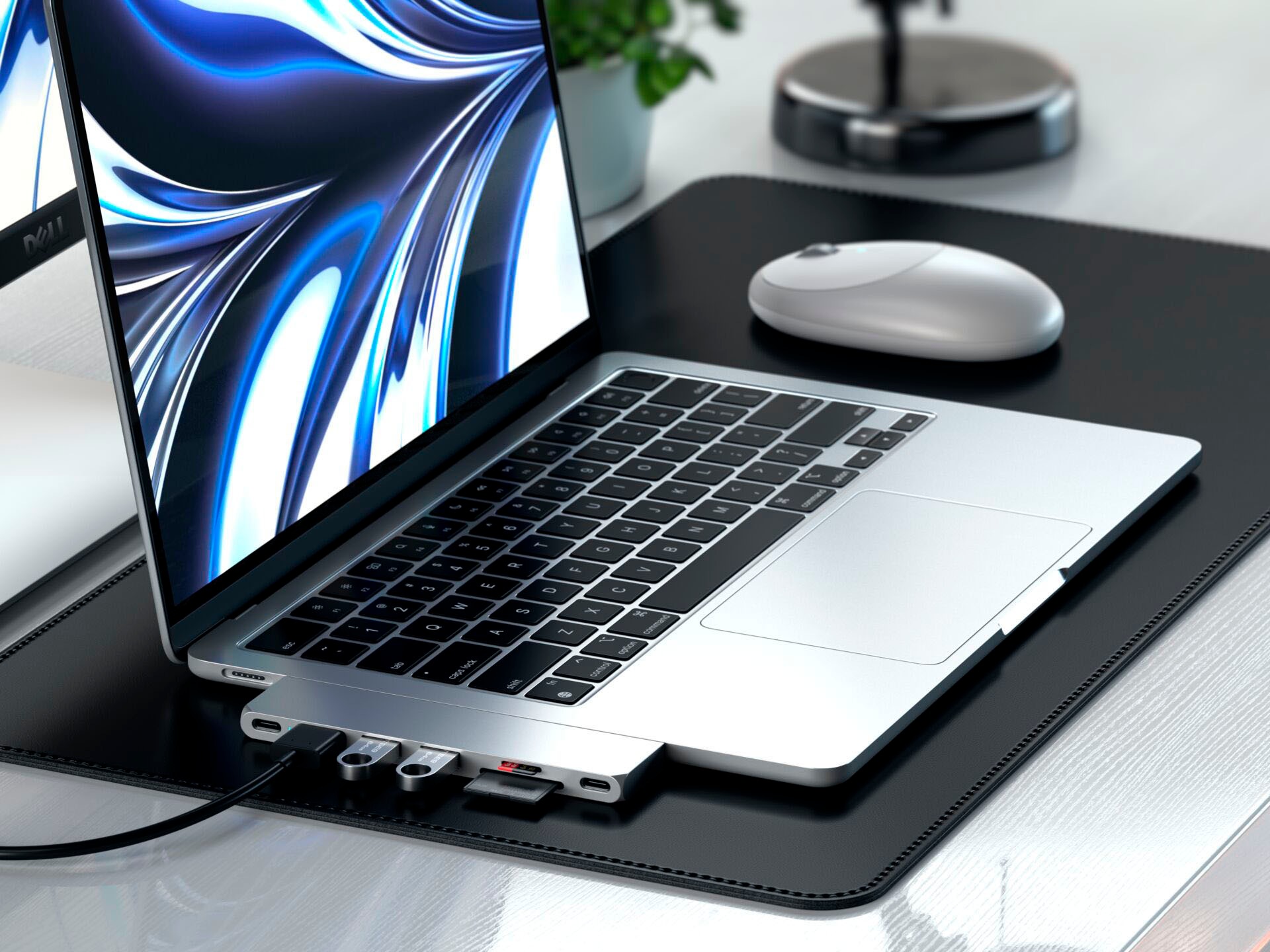 Satechi Laptop-Adapter »USB-C Pro Hub Slim Adapter«, USB-C zu USB Typ A-USB Typ C-USB 4.0-HDMI-SD-Card-MicroSD-Card