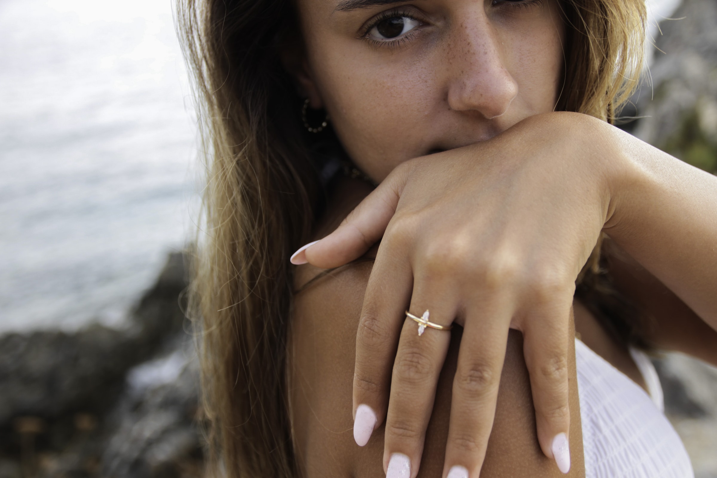 CAÏ Fingerring »925 Silber vergoldet mit Zirkonia«