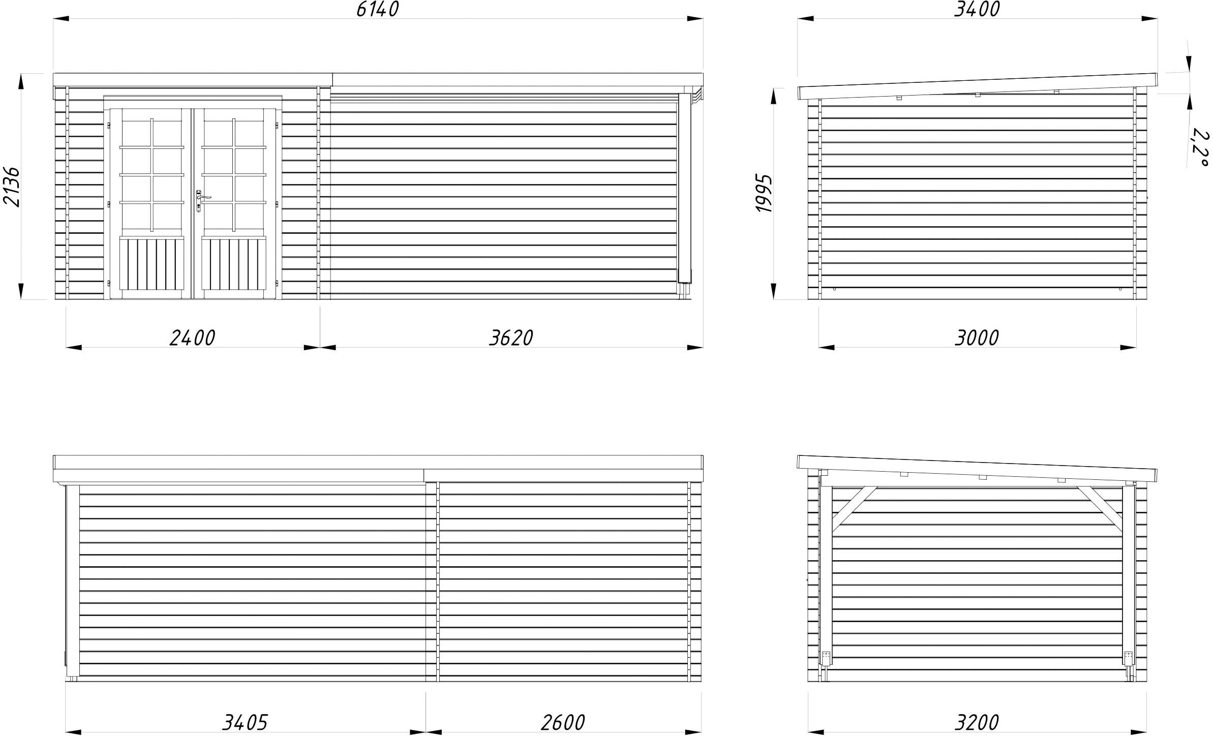Palmako Gartenhaus »Ella« verschiedene Farben