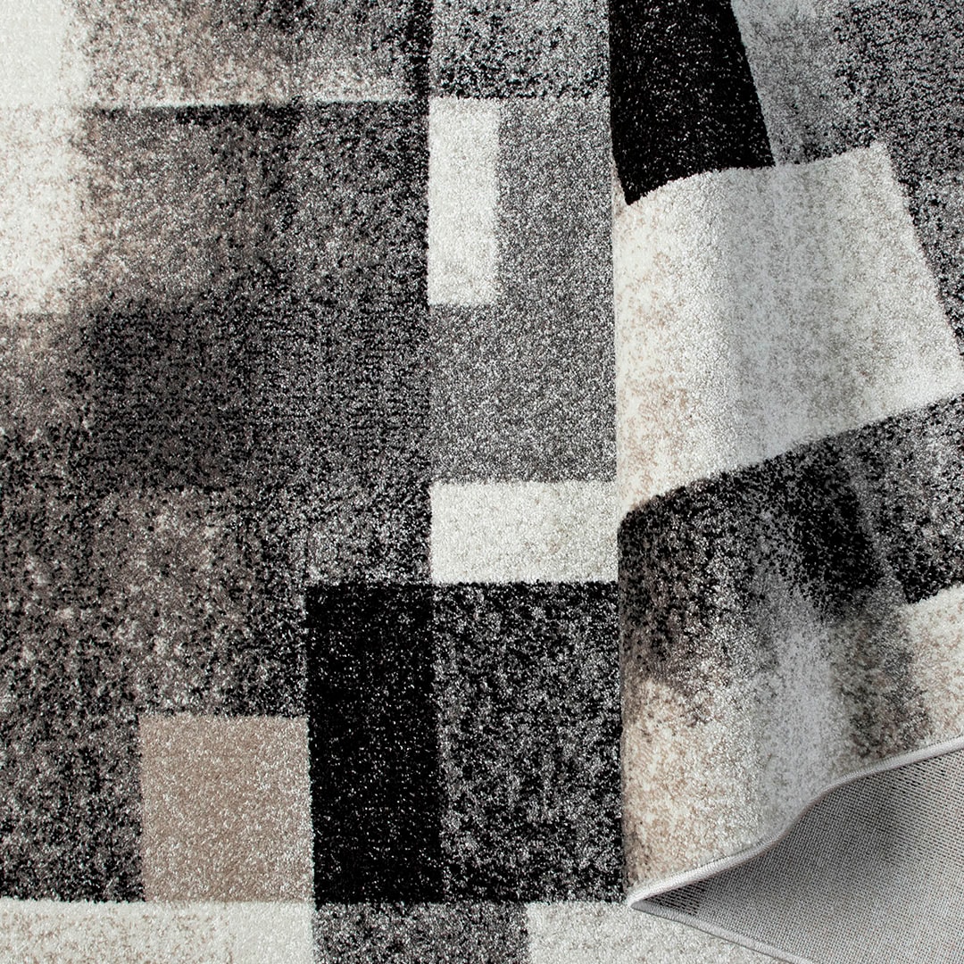 my home Teppich »Corine«, rechteckig, 9 mm Höhe, mit besonders weichem Flor, Kurzflor, modernes Karo-Design, grafisch