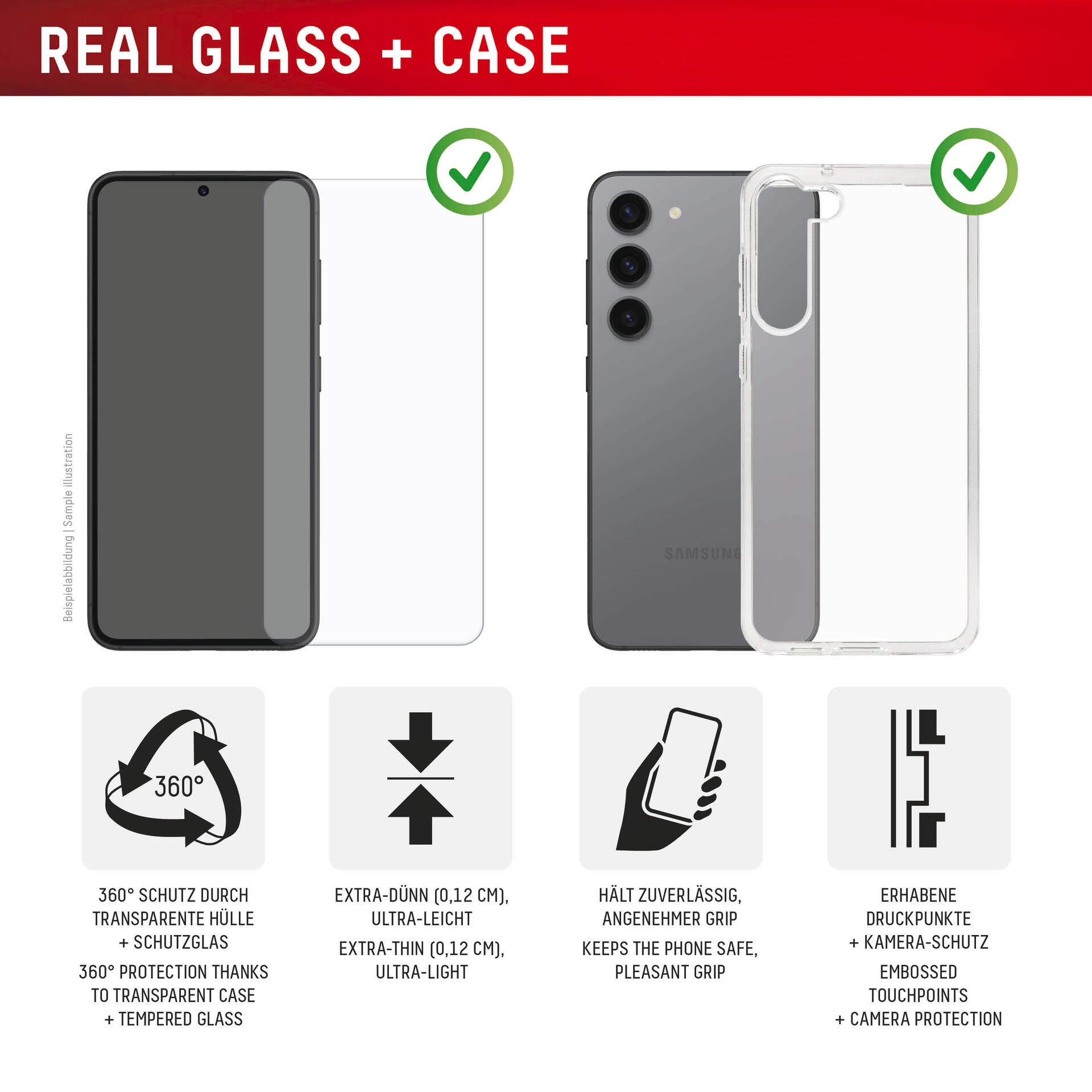 Displex Displayschutzglas »Real Glass Screen Protector inklusive Case« für Google Pixel 10 Pro XL