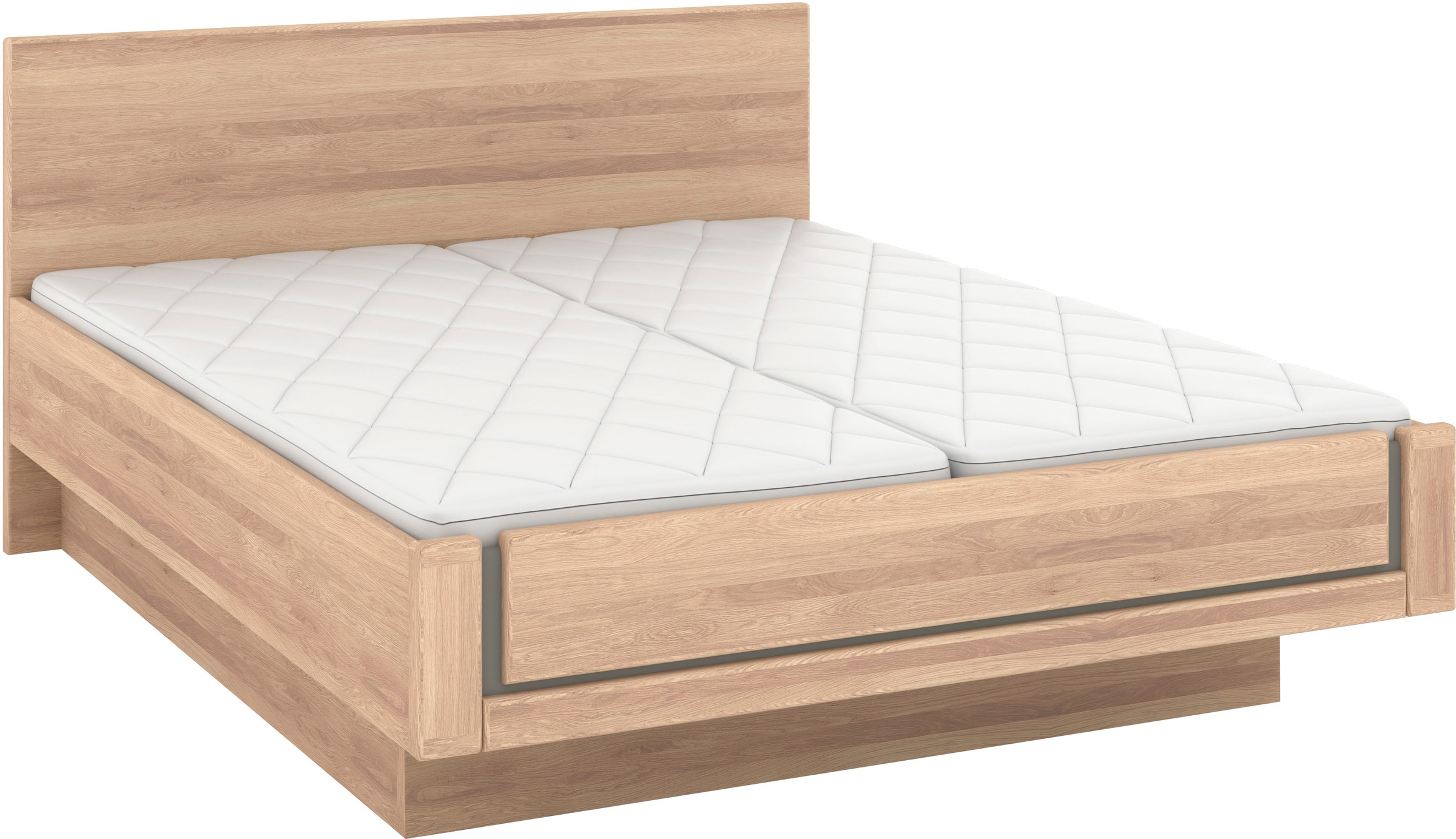 Musterring Holzbett »Sorrent, Bettgestell, Bettrahmen, teilmassiv Eiche«, (MADE IN GERMANY), Eiche teilmassiv, Liegehöhenverstellung, in schwebender Optik
