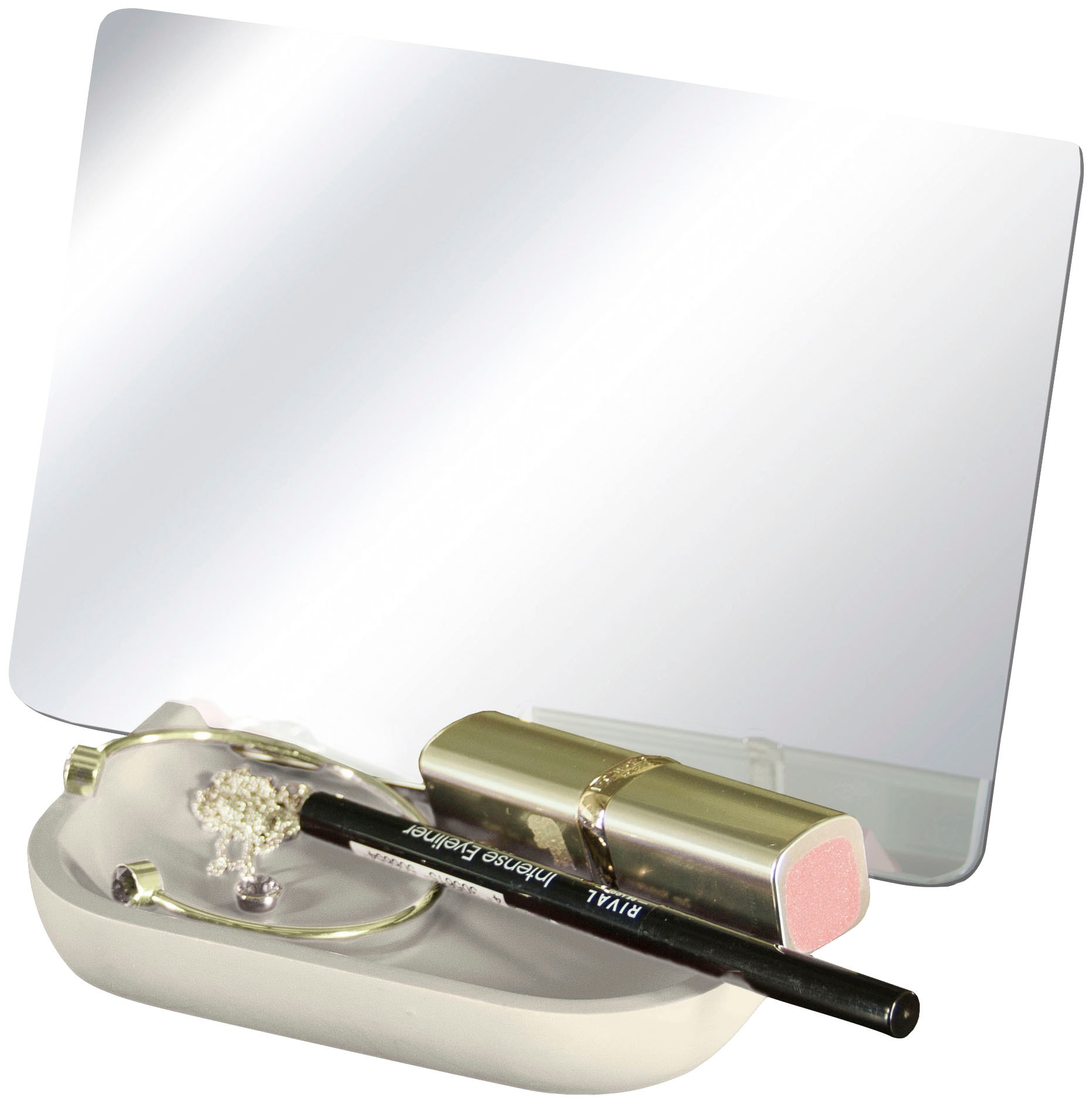 Kleine Wolke Kosmetikspiegel »Tray Mirror«, (Set), mit Schmuckschale