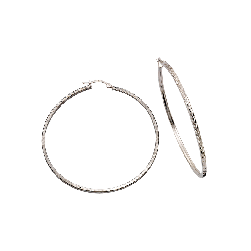 FIRETTI Paar Creolen »Schmuck Geschenk Silber 925 glänzendes Design diamantiert« silberfarben 60 Klassischer Ohrschmuck für Damen